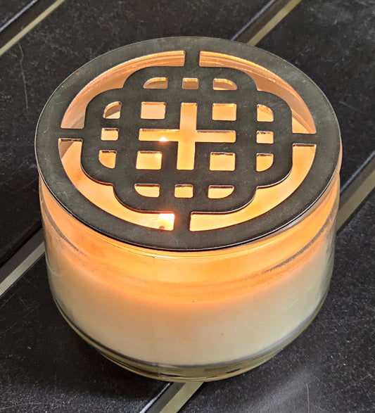 Celtic Knot Candle Topper – Metal Jar Candle Lid for Even Burn & Decorative Home Accent