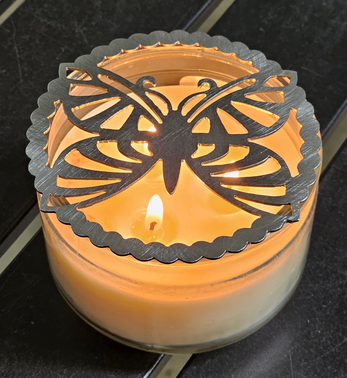 Vintage Butterfly Metal Candle Topper – Jar Candle Cover