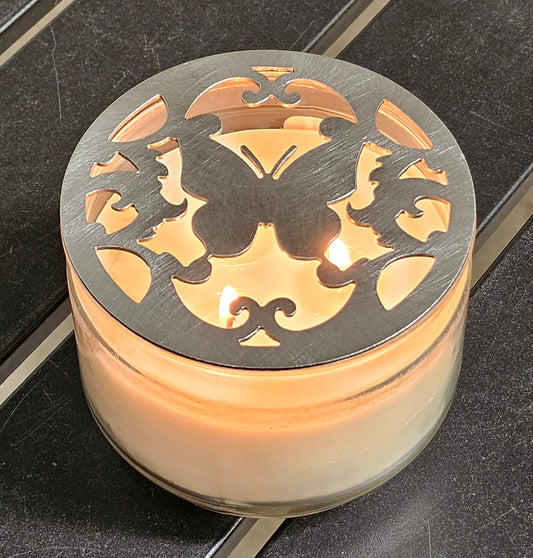 Elegant Butterfly Metal Candle Topper – Decorative Jar Candle Lid