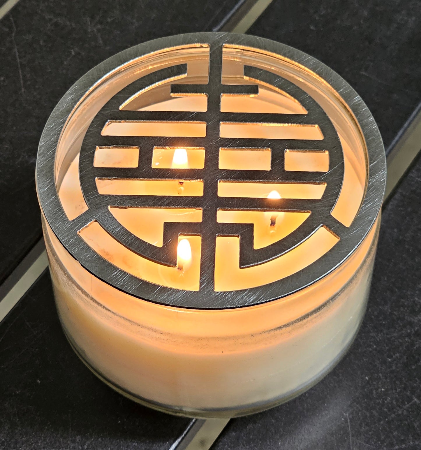 Zen Harmony Metal Candle Topper – Modern Jar Candle Lid