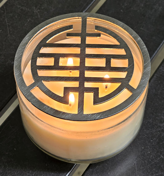 Zen Harmony Metal Candle Topper – Modern Jar Candle Lid