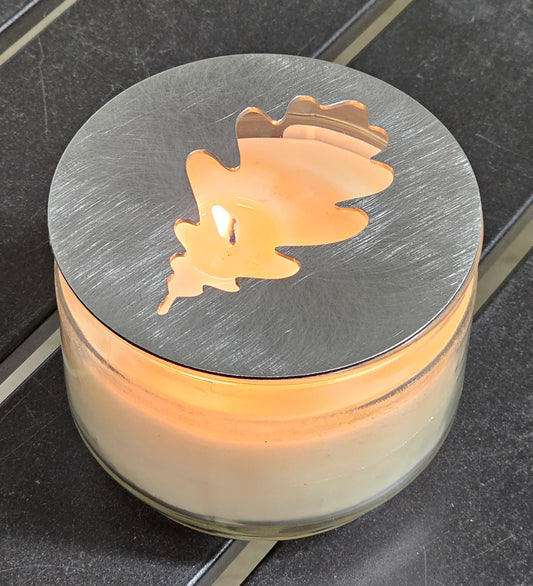 Rustic Oak Leaf Candle Topper – Decorative Metal Candle Topper