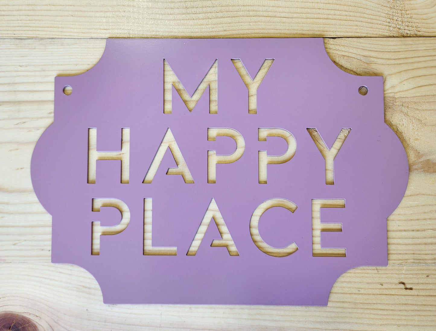 My Happy Place Metal Wall Sign – Rustic Home or Garden Decor
