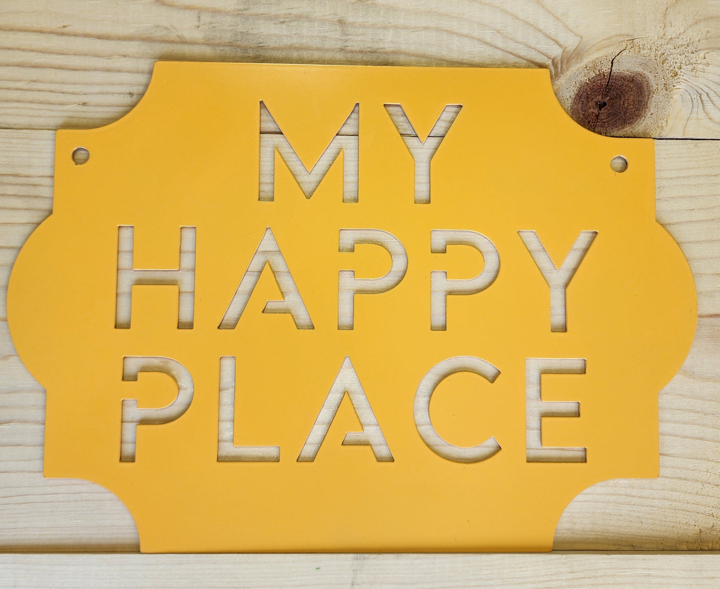 My Happy Place Metal Wall Sign – Rustic Home or Garden Decor