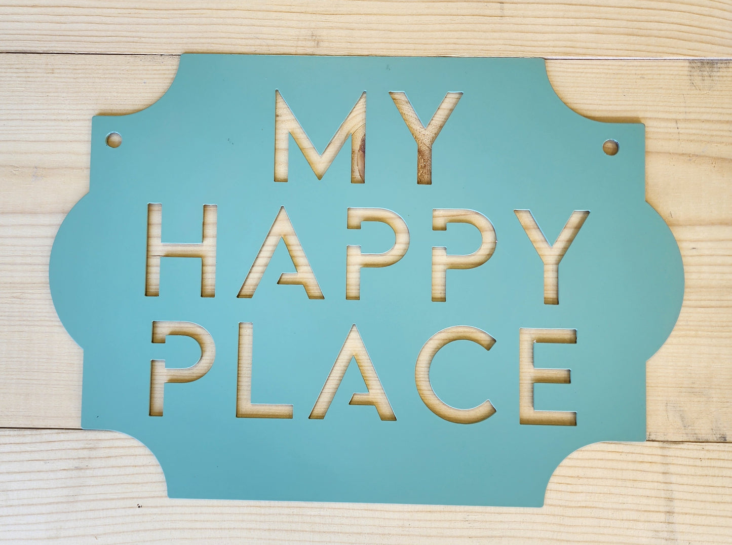 My Happy Place Metal Wall Sign – Rustic Home or Garden Decor