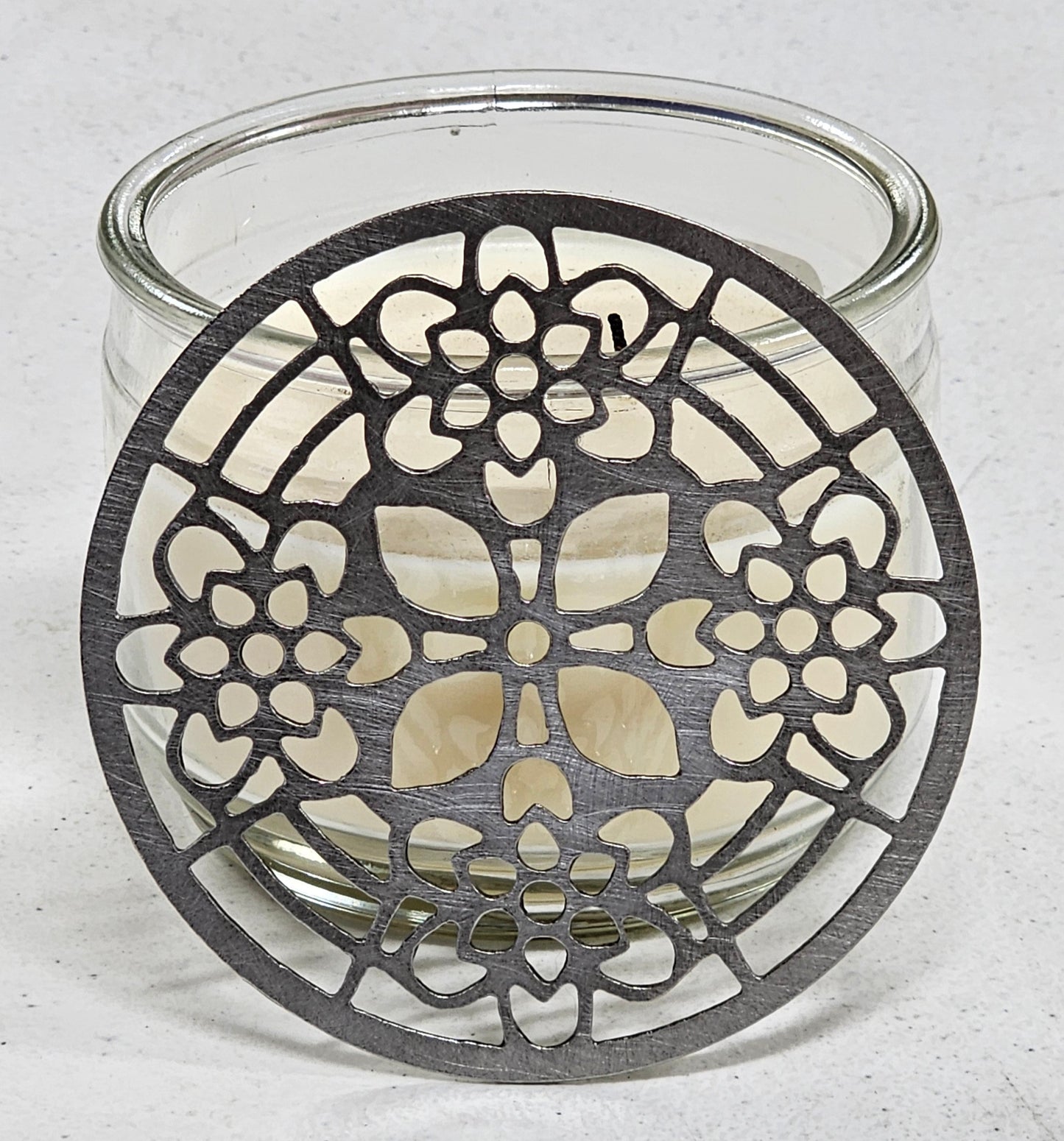 floral candle topper metal pattern