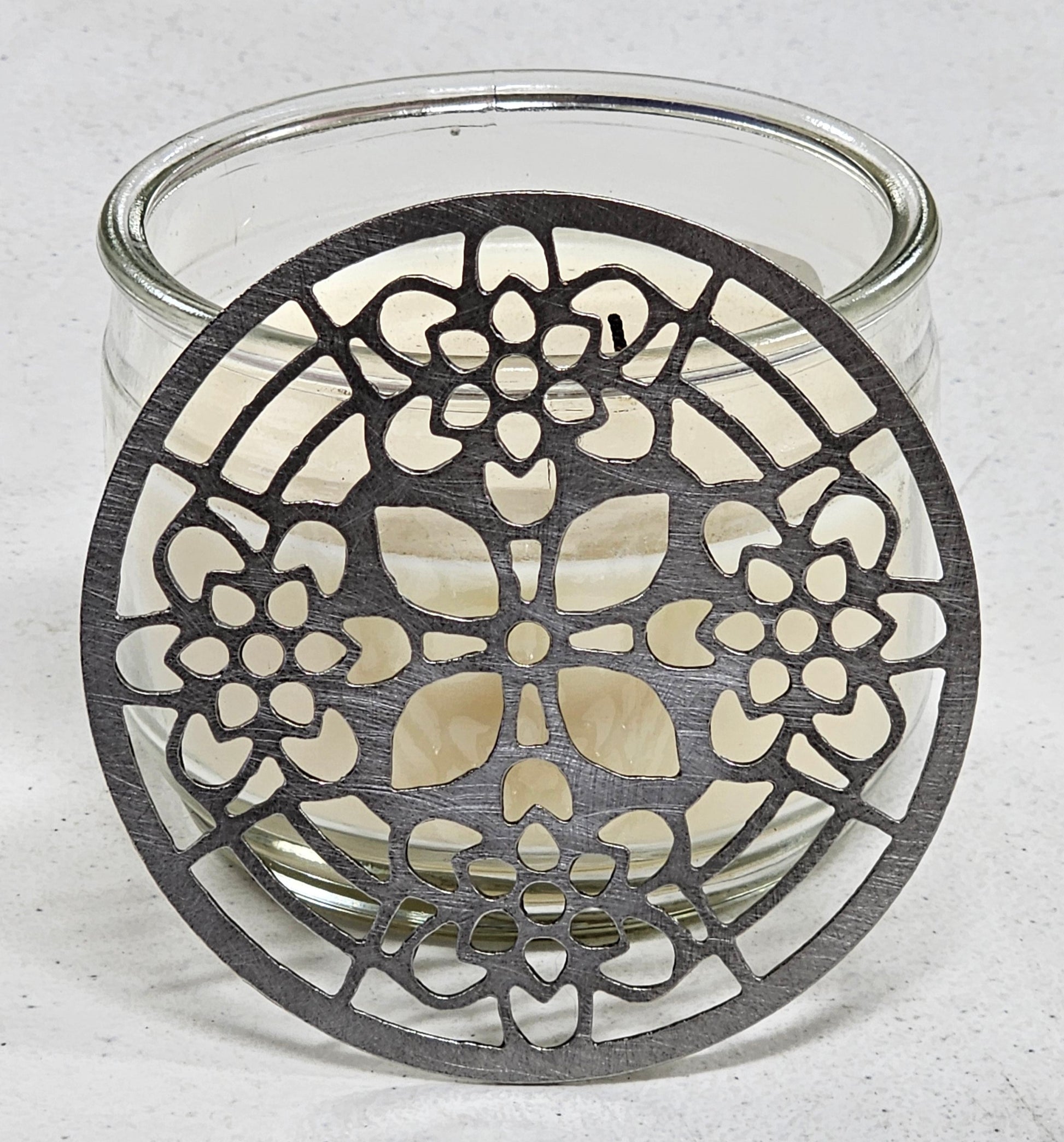 floral candle topper metal pattern