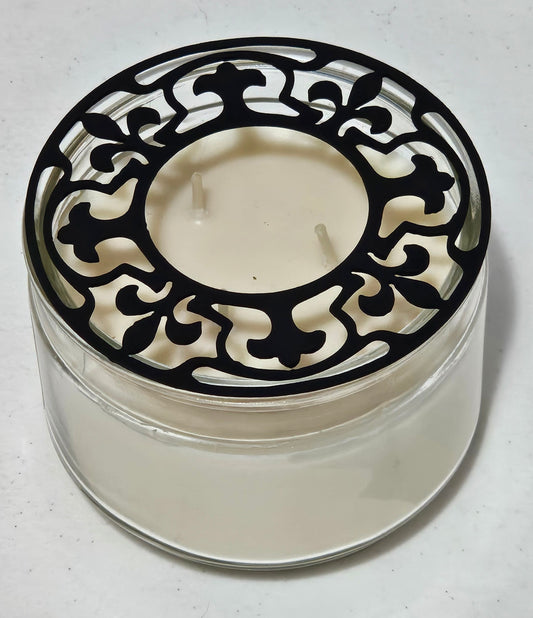 Fleur-de-Lis Candle Topper – Wax-Melt Enhancing Metal Candle Top • Decorative Flame Diffuser for Better Wax Pooling