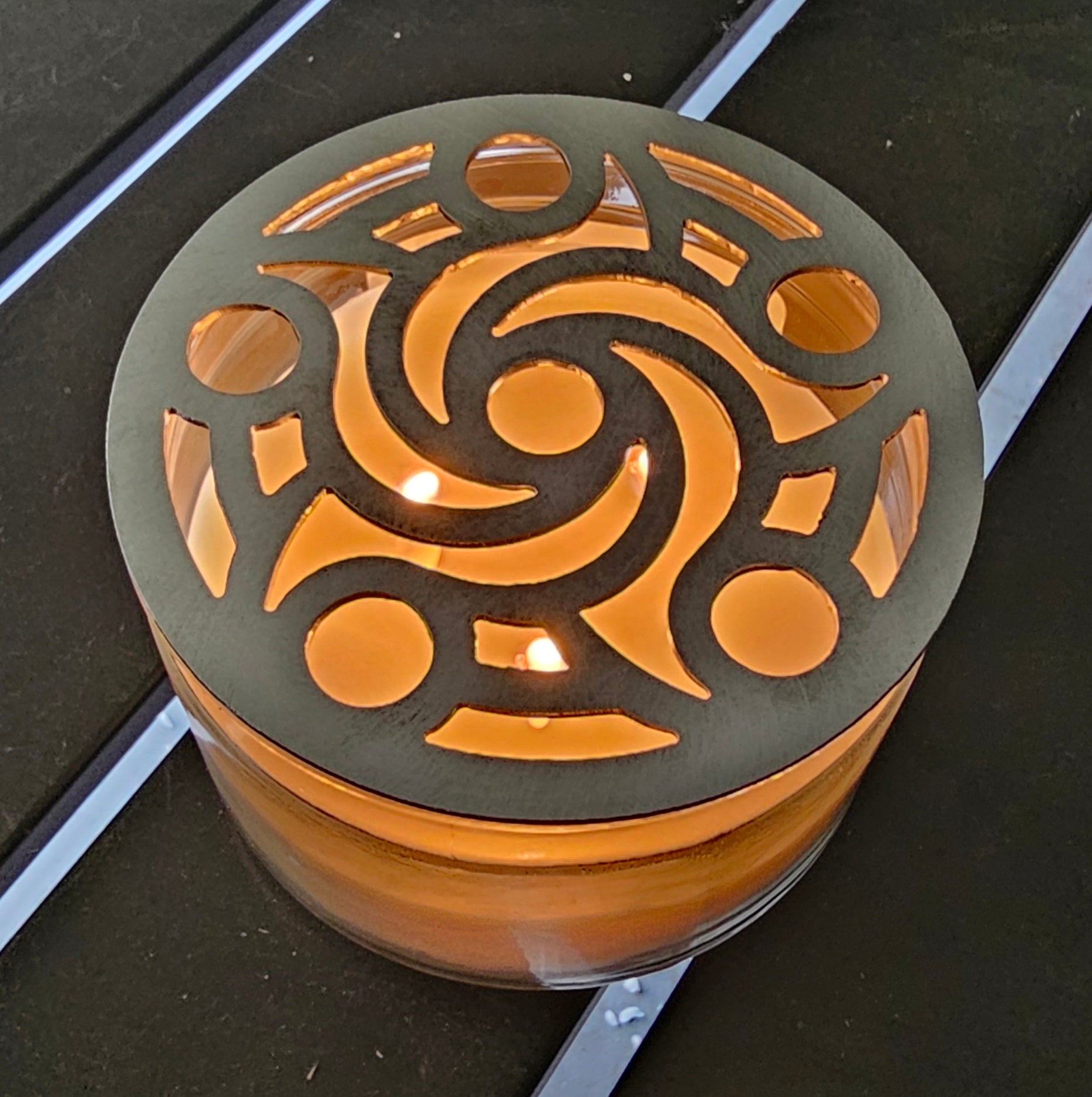 Luminara metal candle topper spiral flame diffuser