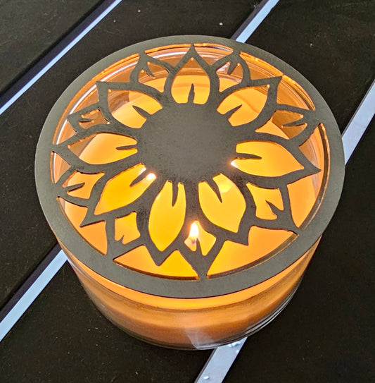 Helianthus Halo Sunflower Metal Candle Topper – Prevents Tunneling and promotes Even Burn