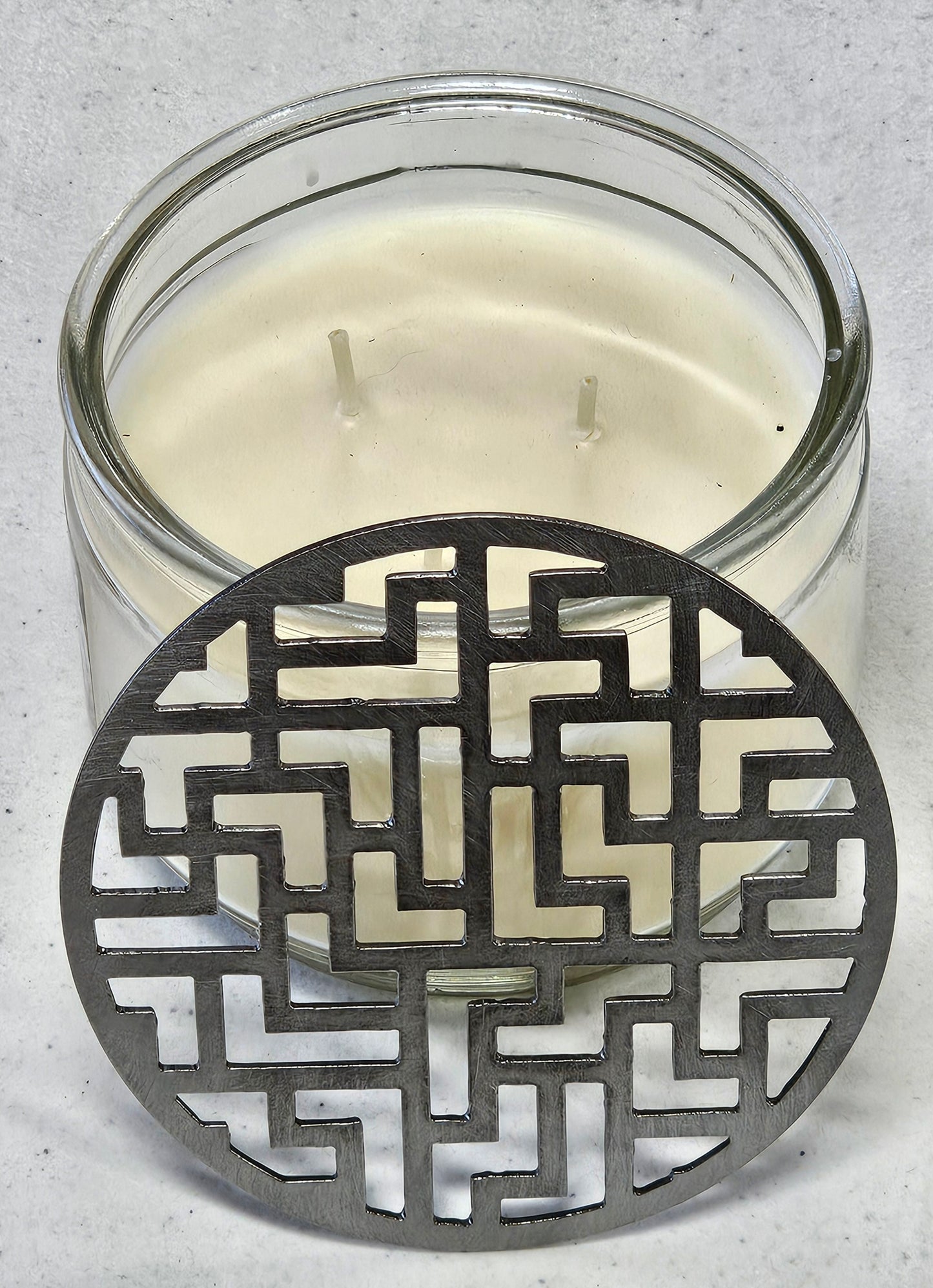 Puzzle Candle Topper – Metal Maze Candle Cover for Even Burn & Reduced Tunneling