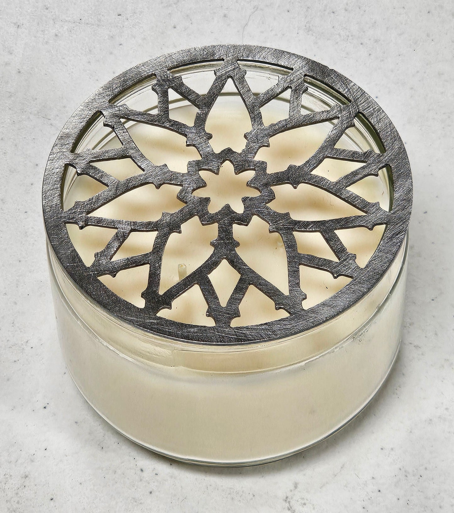 Luxury Metal Cathedral Rose Candle Topper | Gothic Architectural Candle Accessory