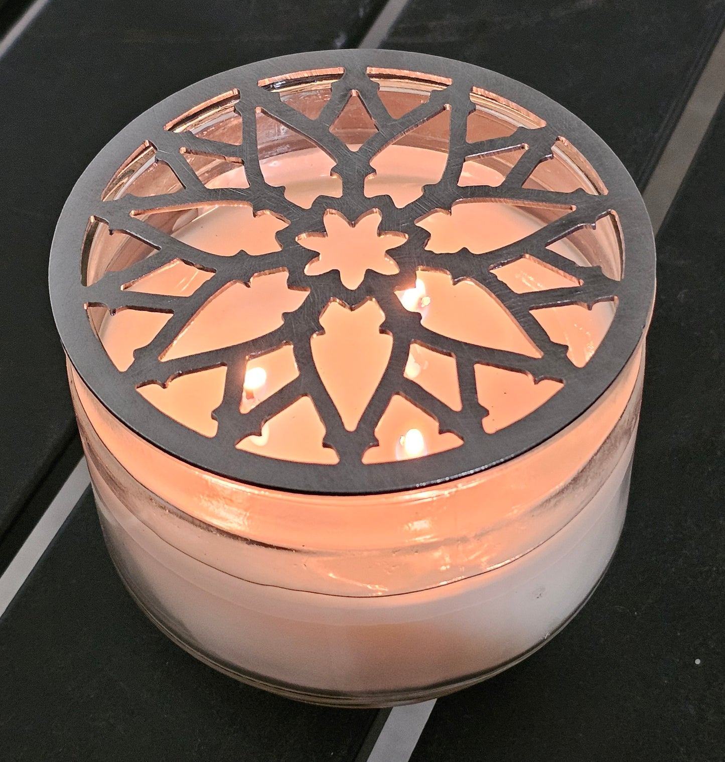 Luxury Metal Cathedral Rose Candle Topper | Gothic Architectural Candle Accessory