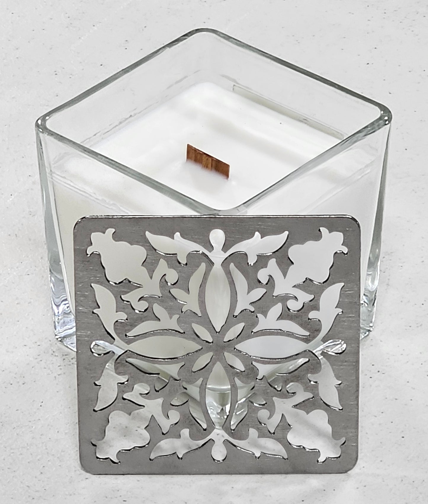 LumiLace Candle Topper – Decorative Metal Jar Candle Lid to Prevent Tunneling & Promote Even Burn