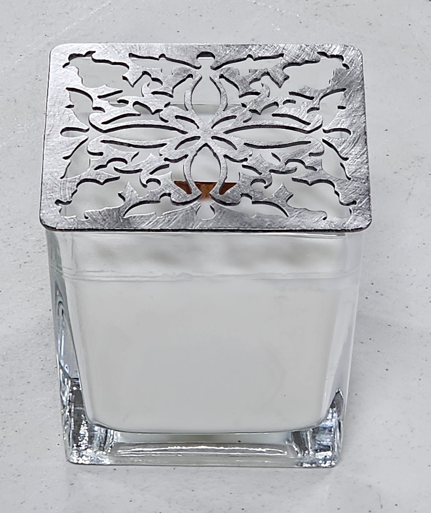 LumiLace Candle Topper – Decorative Metal Jar Candle Lid to Prevent Tunneling & Promote Even Burn