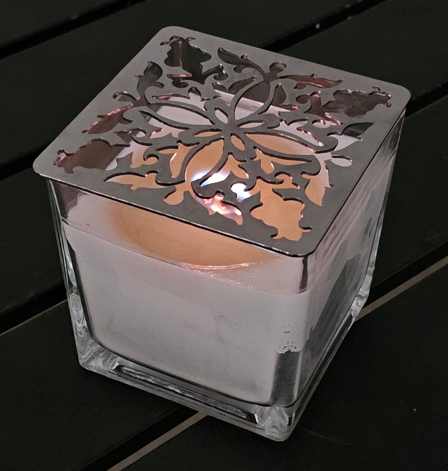 LumiLace Candle Topper – Decorative Metal Jar Candle Lid to Prevent Tunneling & Promote Even Burn