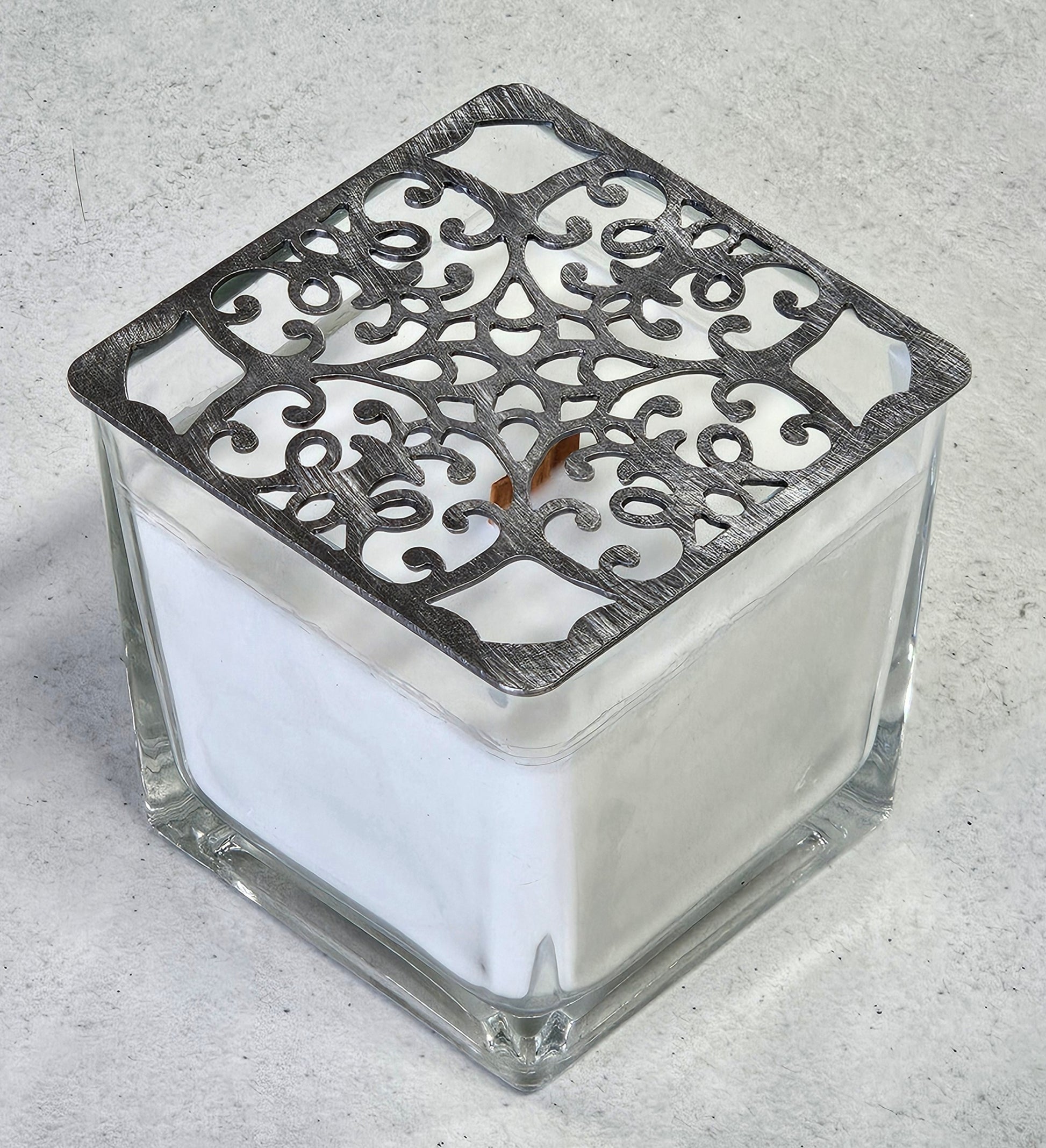 old world european style square candle topper