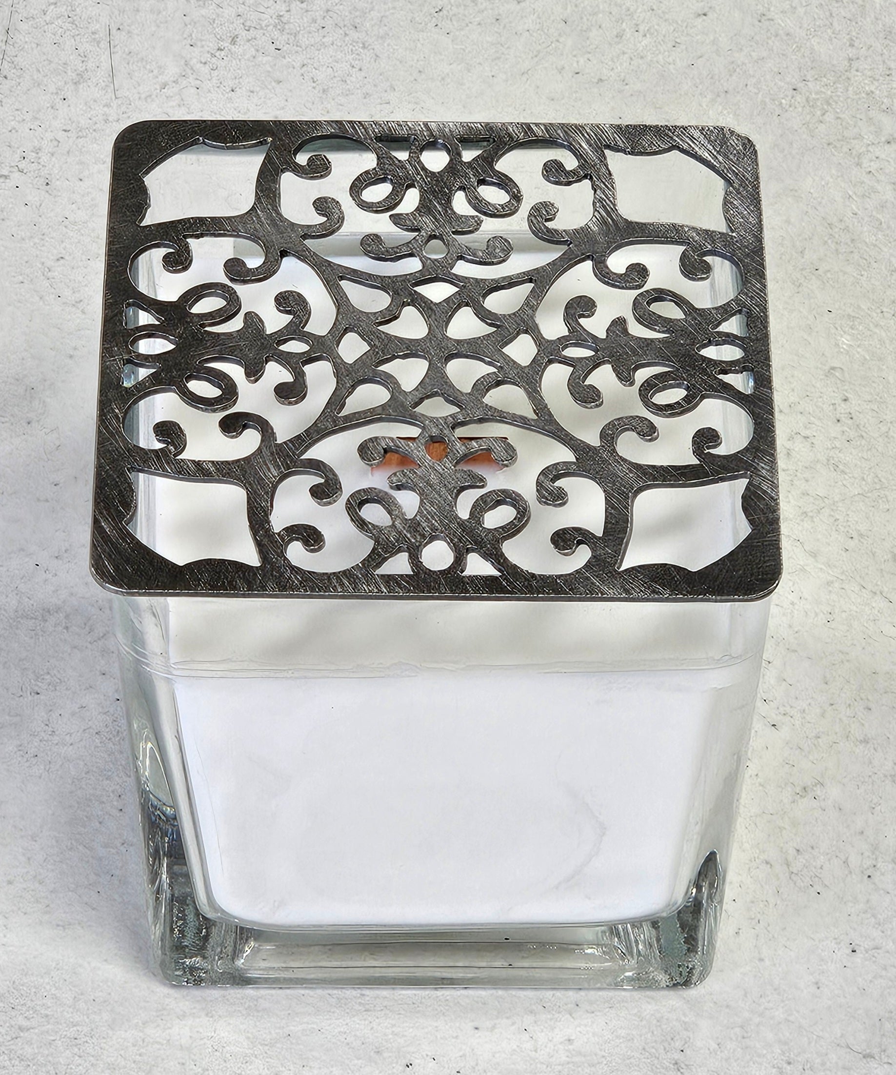 old world european style square candle topper