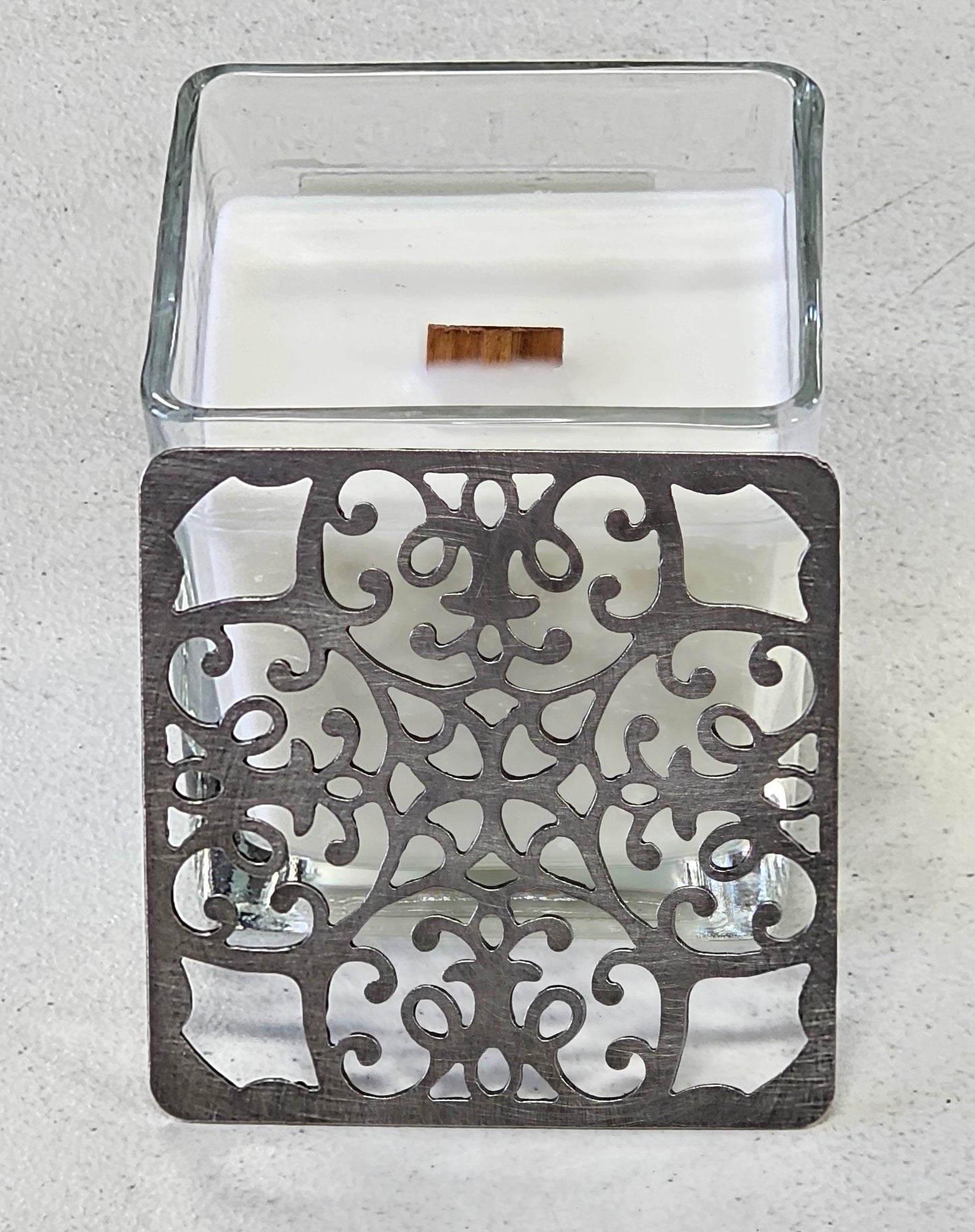 baroque metal candle topper for jar candles