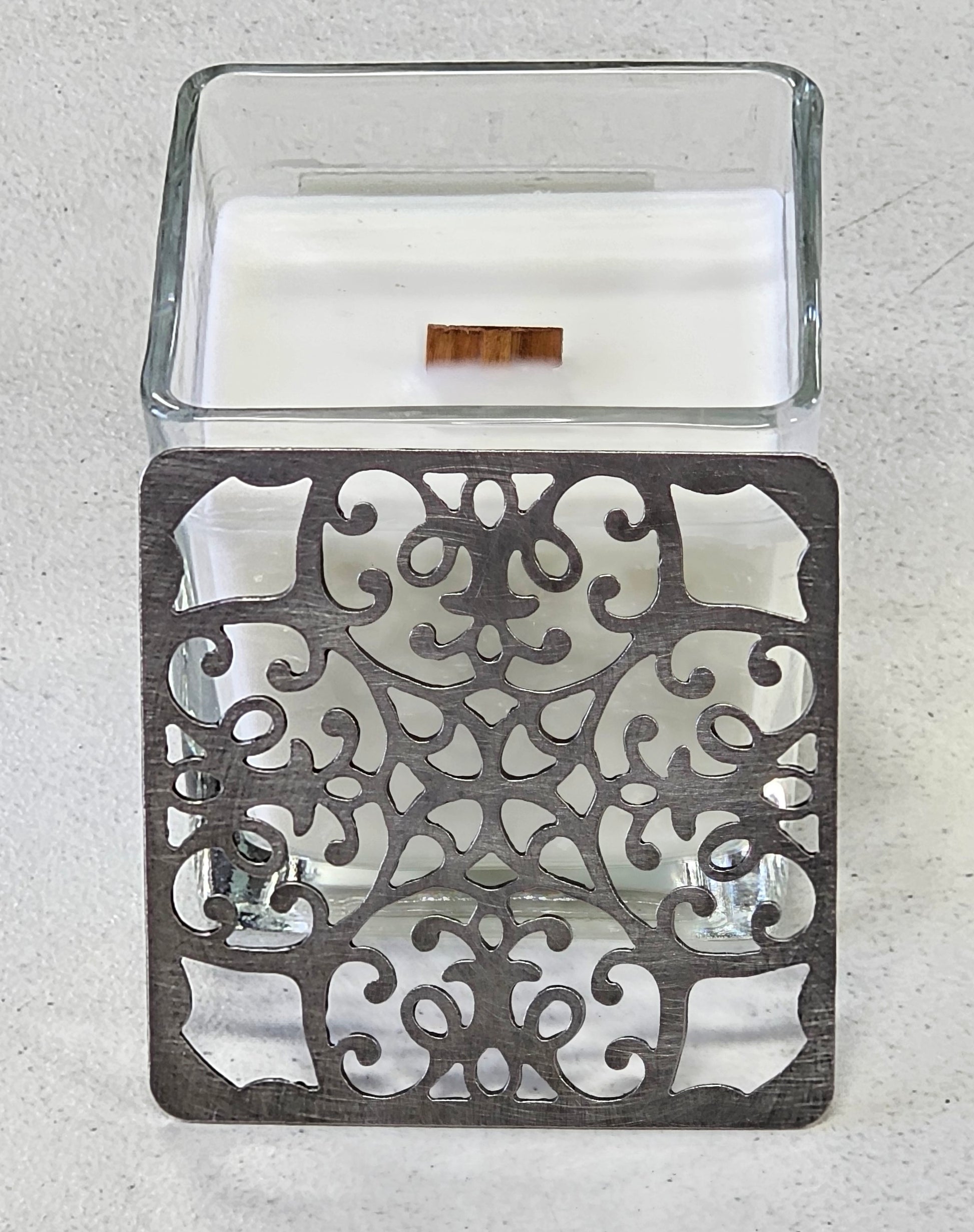 baroque metal candle topper for jar candles
