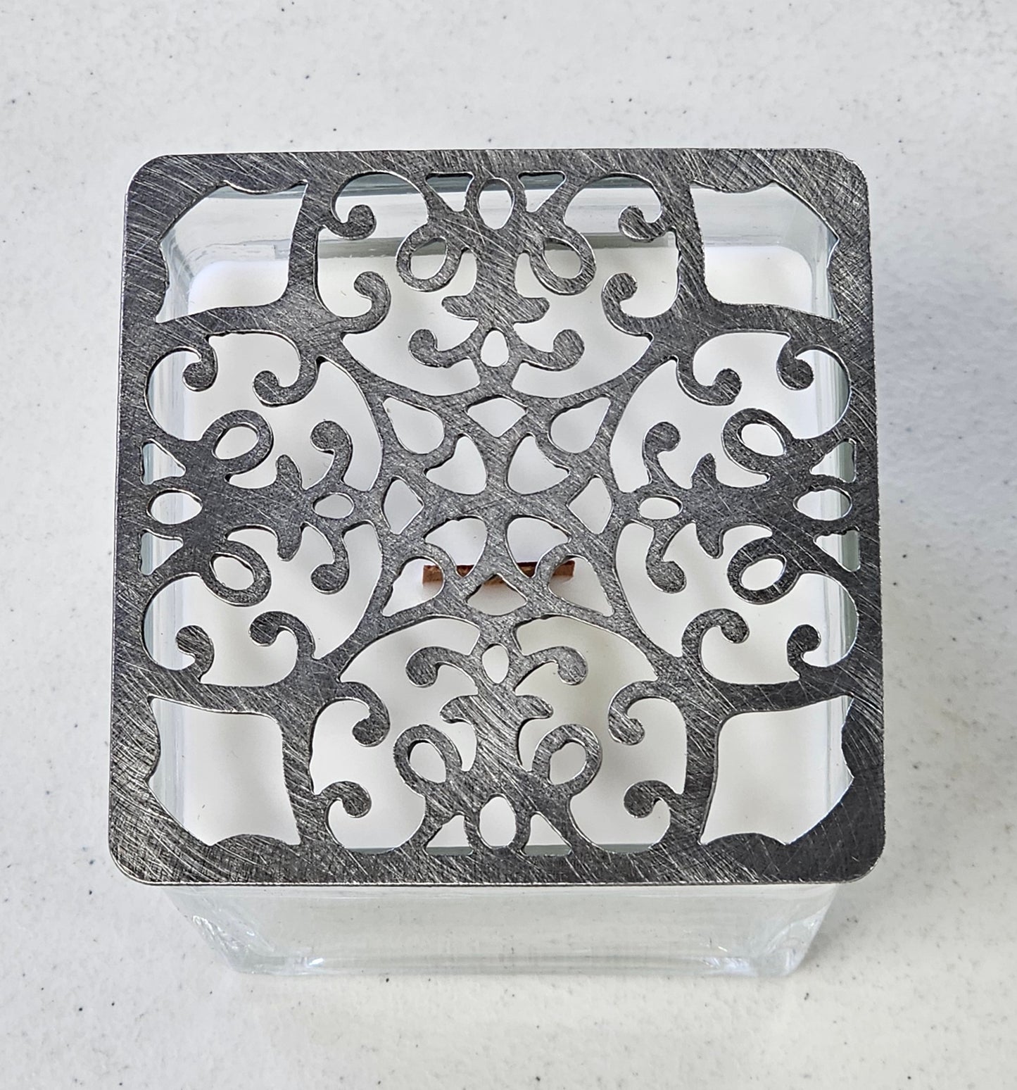 old world european style square candle topper