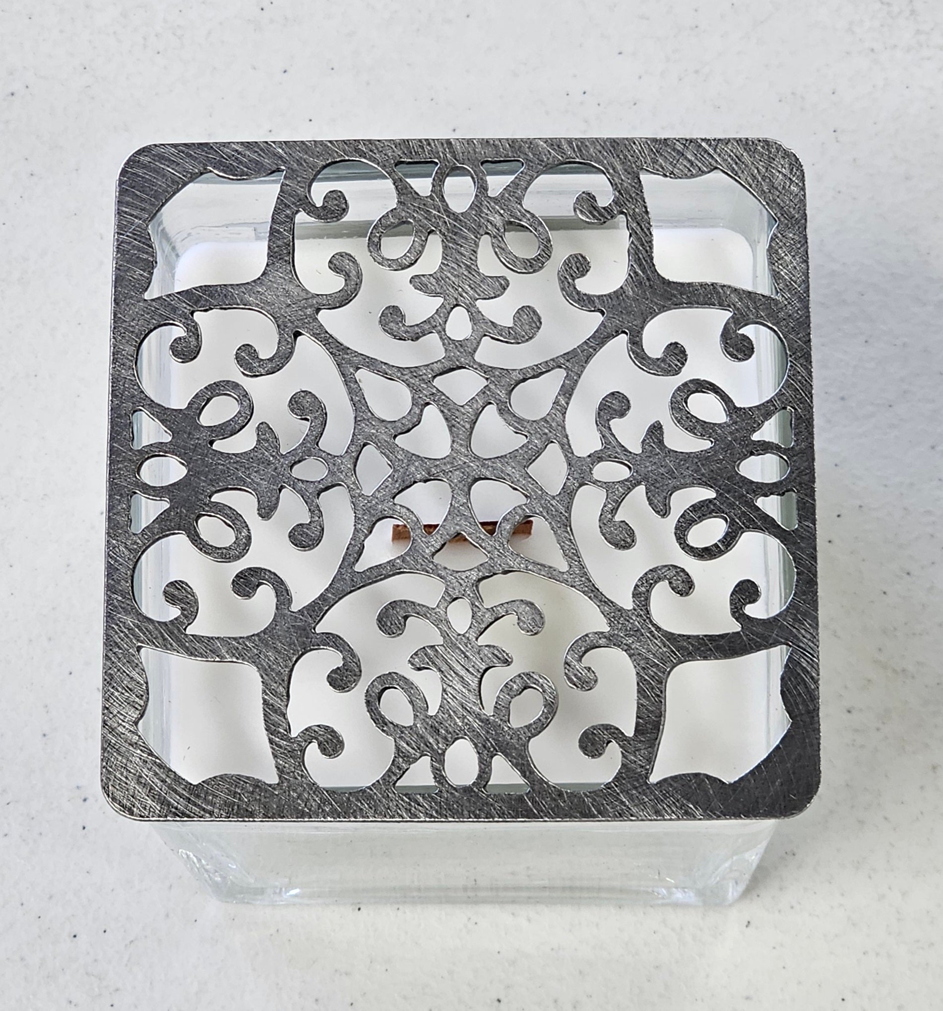 old world european style square candle topper