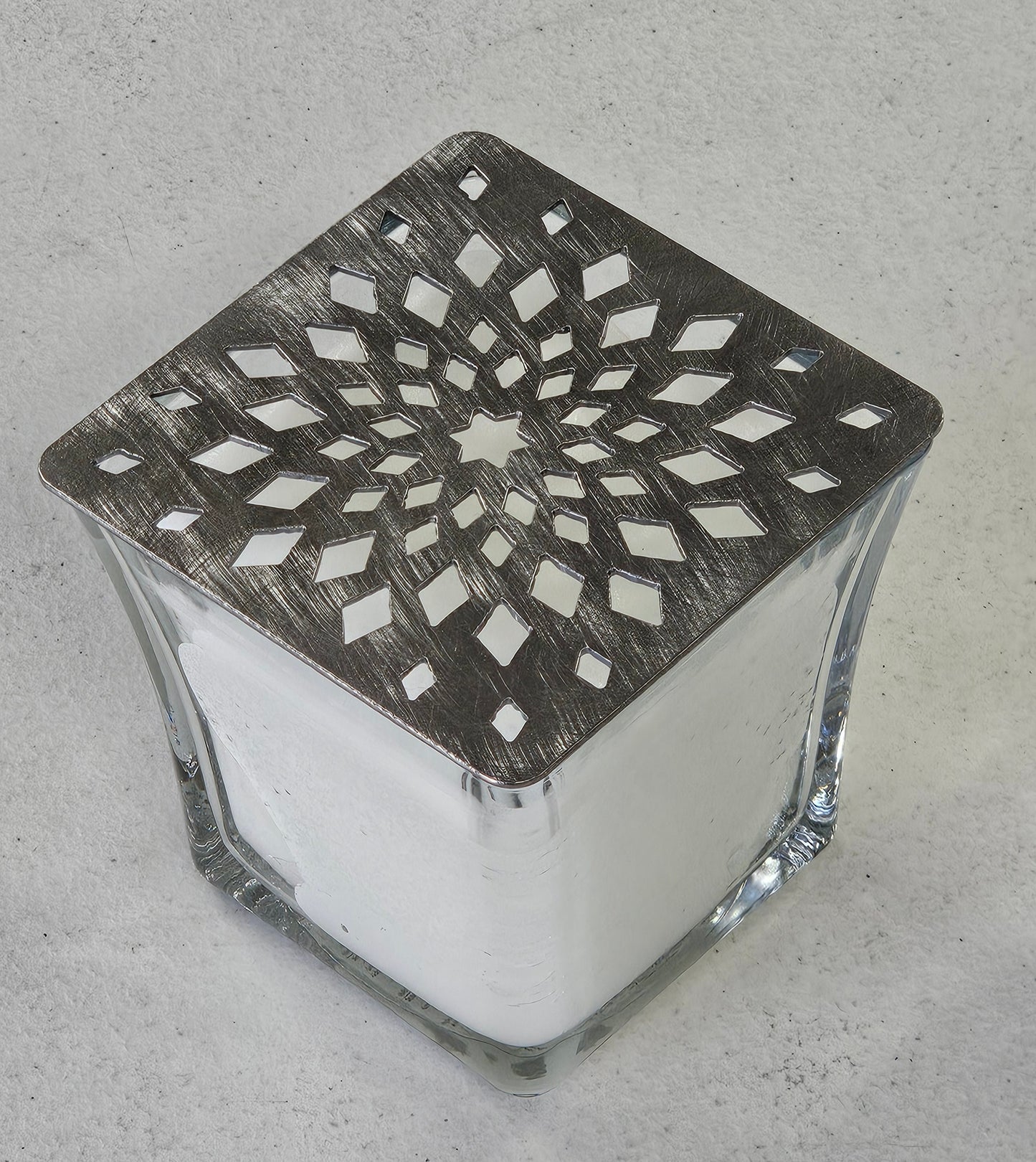 Square Starburst Candle Topper,  Metal Geometric Candle Topper, Handmade Candle Accessory