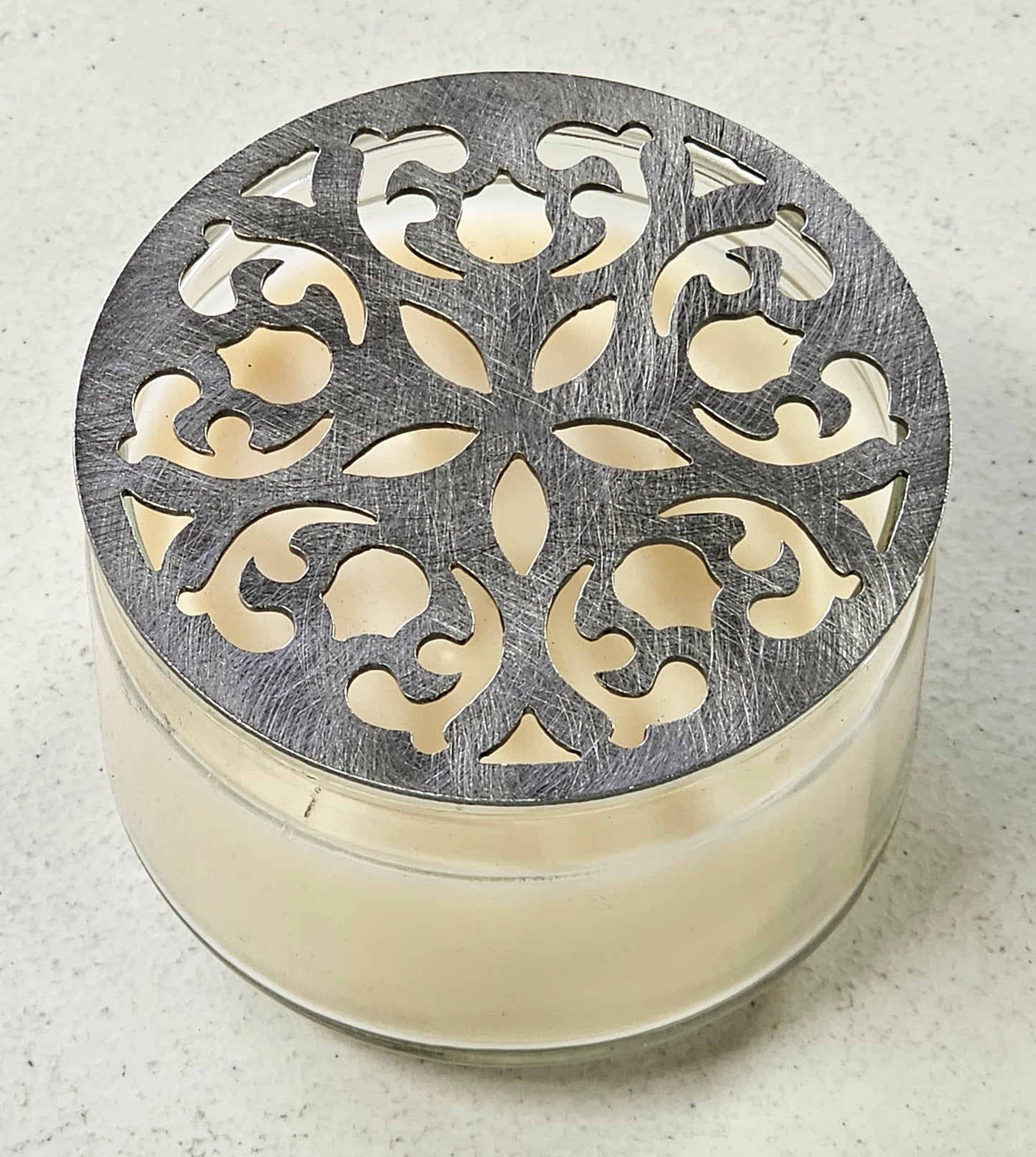 Starlace Candle Topper | Elegant Metal Candle Lid for Jar Candles | Decorative Filigree Candle Cover