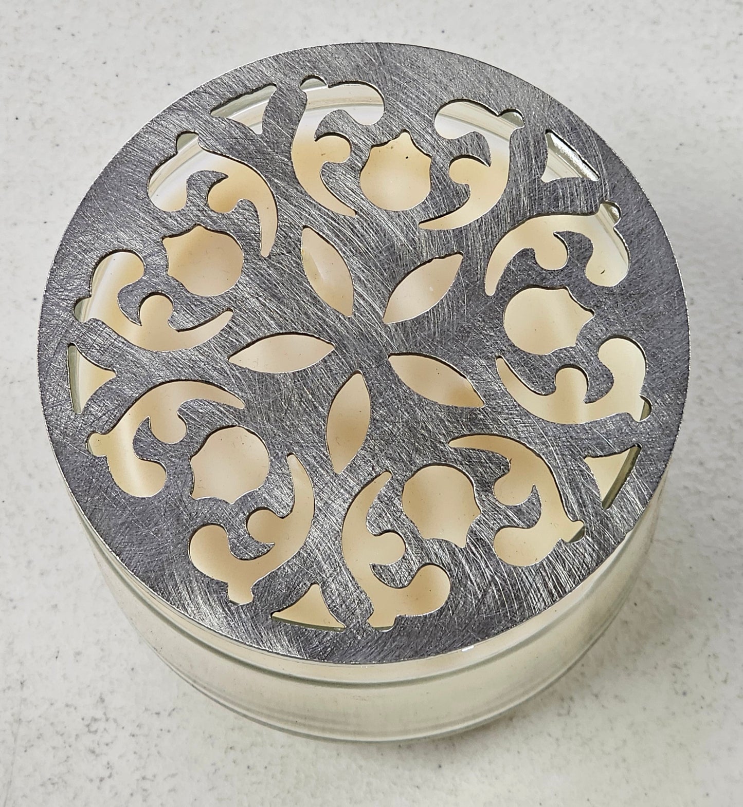Starlace Candle Topper | Elegant Metal Candle Lid for Jar Candles | Decorative Filigree Candle Cover