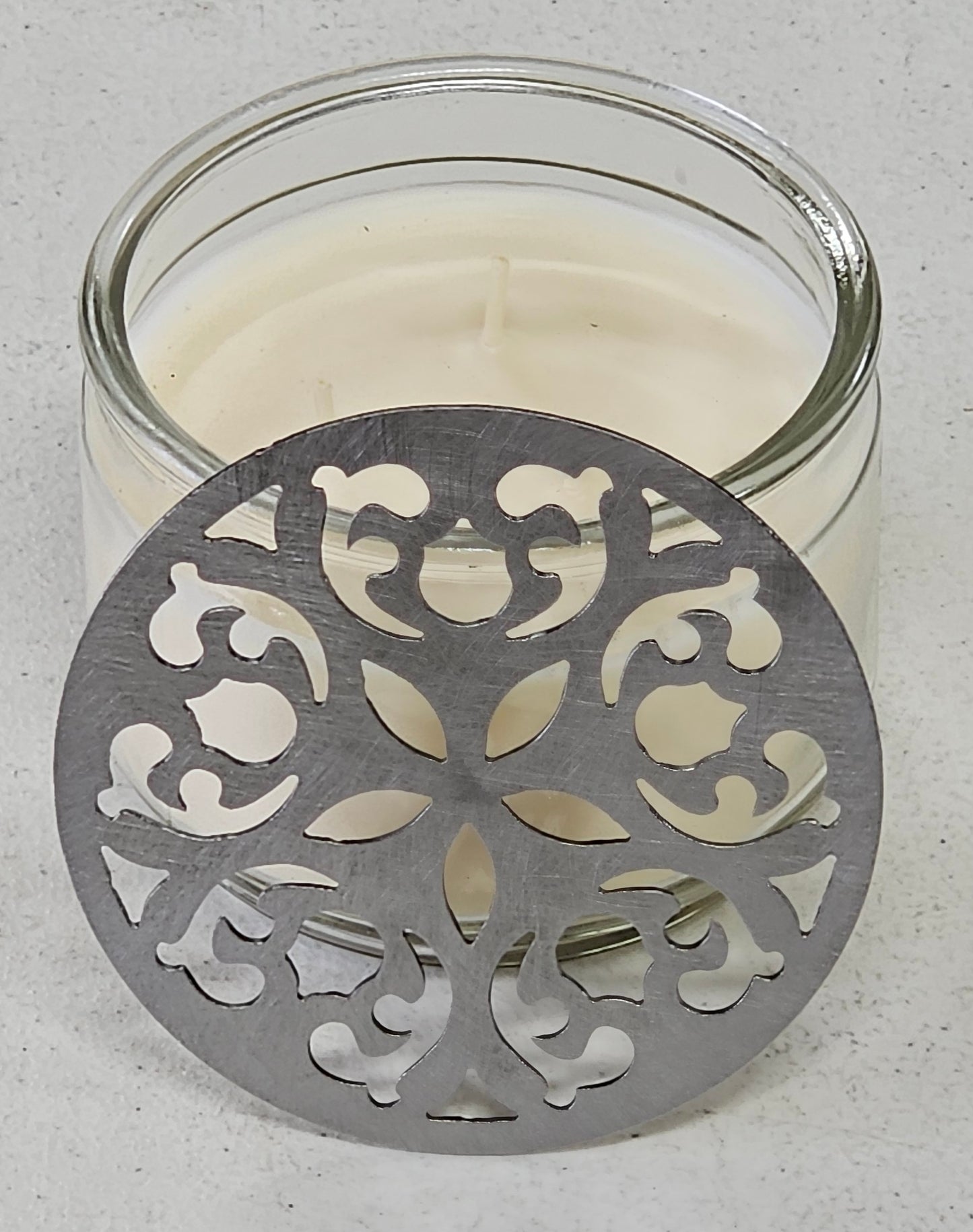 Starlace Candle Topper | Elegant Metal Candle Lid for Jar Candles | Decorative Filigree Candle Cover