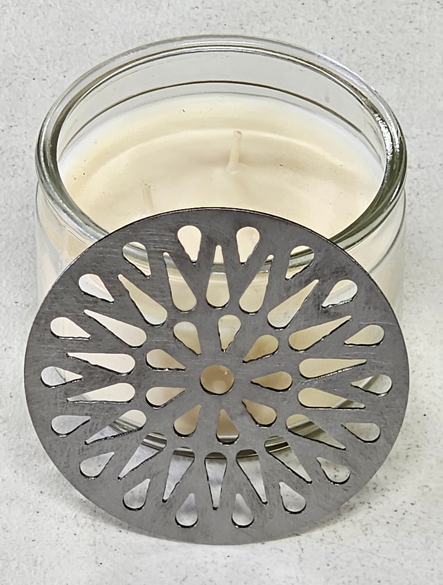 Glowburst Candle Topper – Sunburst Metal Candle Lid for Even Burn & Decorative Jar Candle Cover
