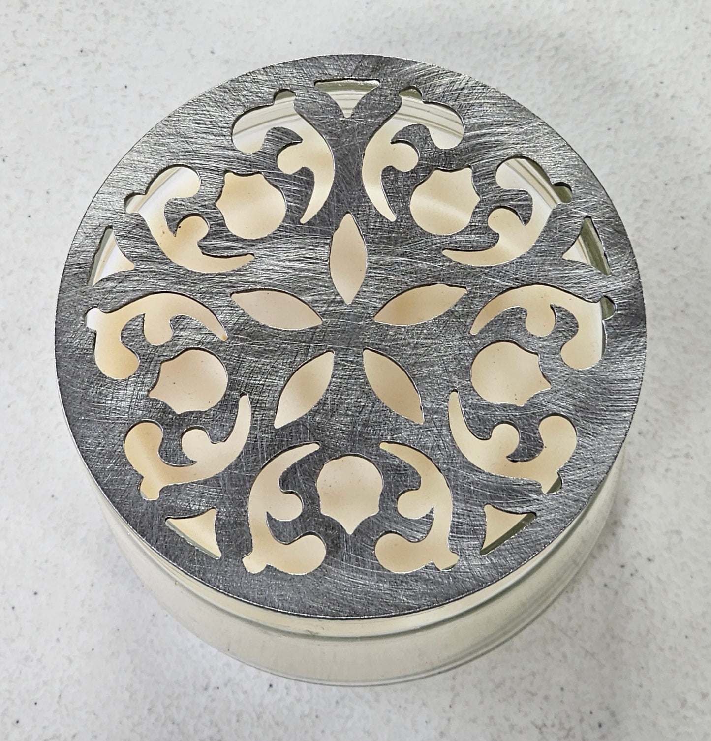 Starlace Candle Topper | Elegant Metal Candle Lid for Jar Candles | Decorative Filigree Candle Cover