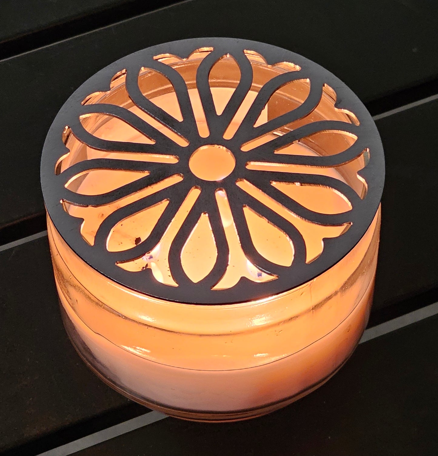 Radiant Sunpetal Candle Topper | Metal Floral Candle Accessory