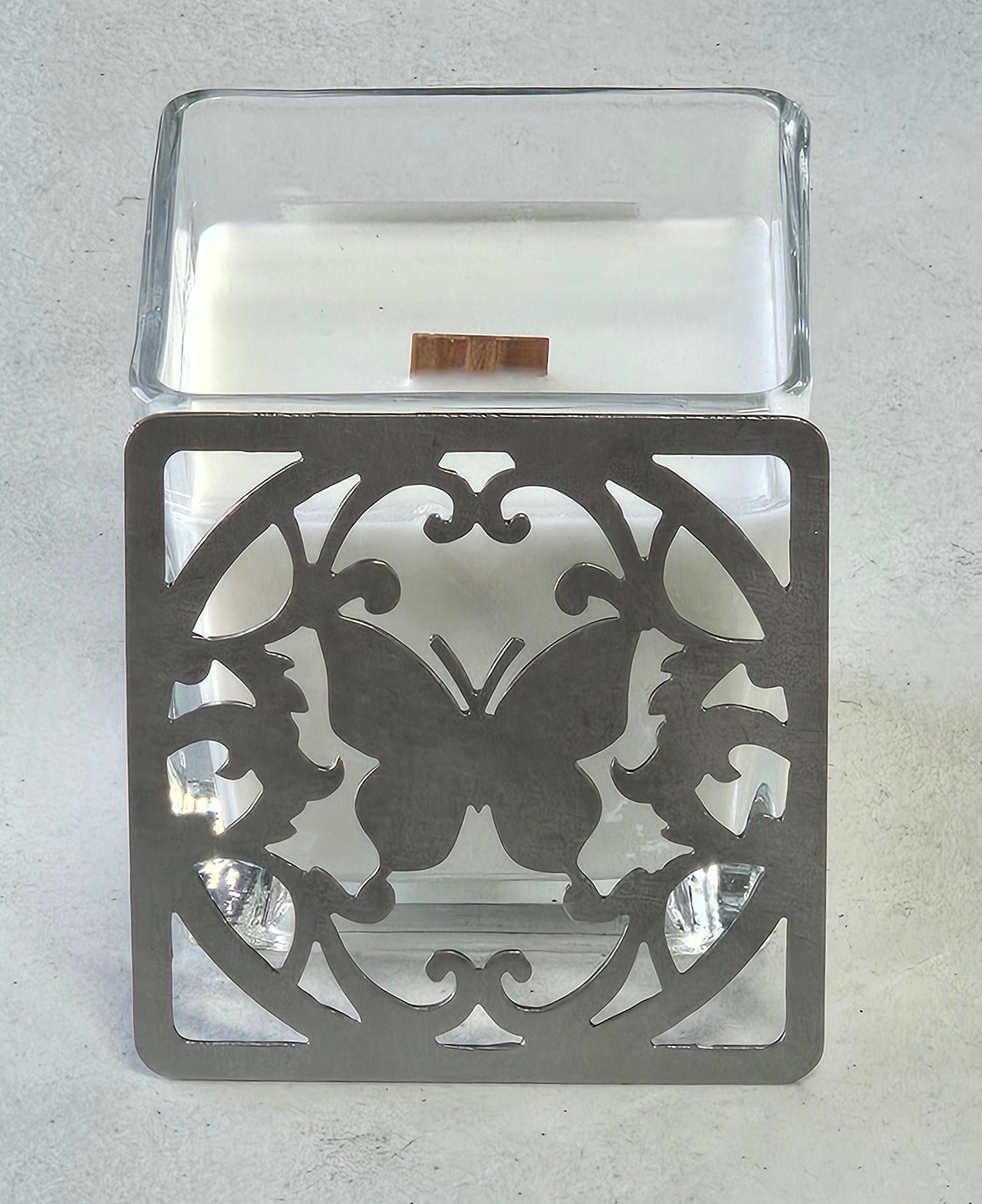 butterfly candle topper metal square lid decorative candle cover