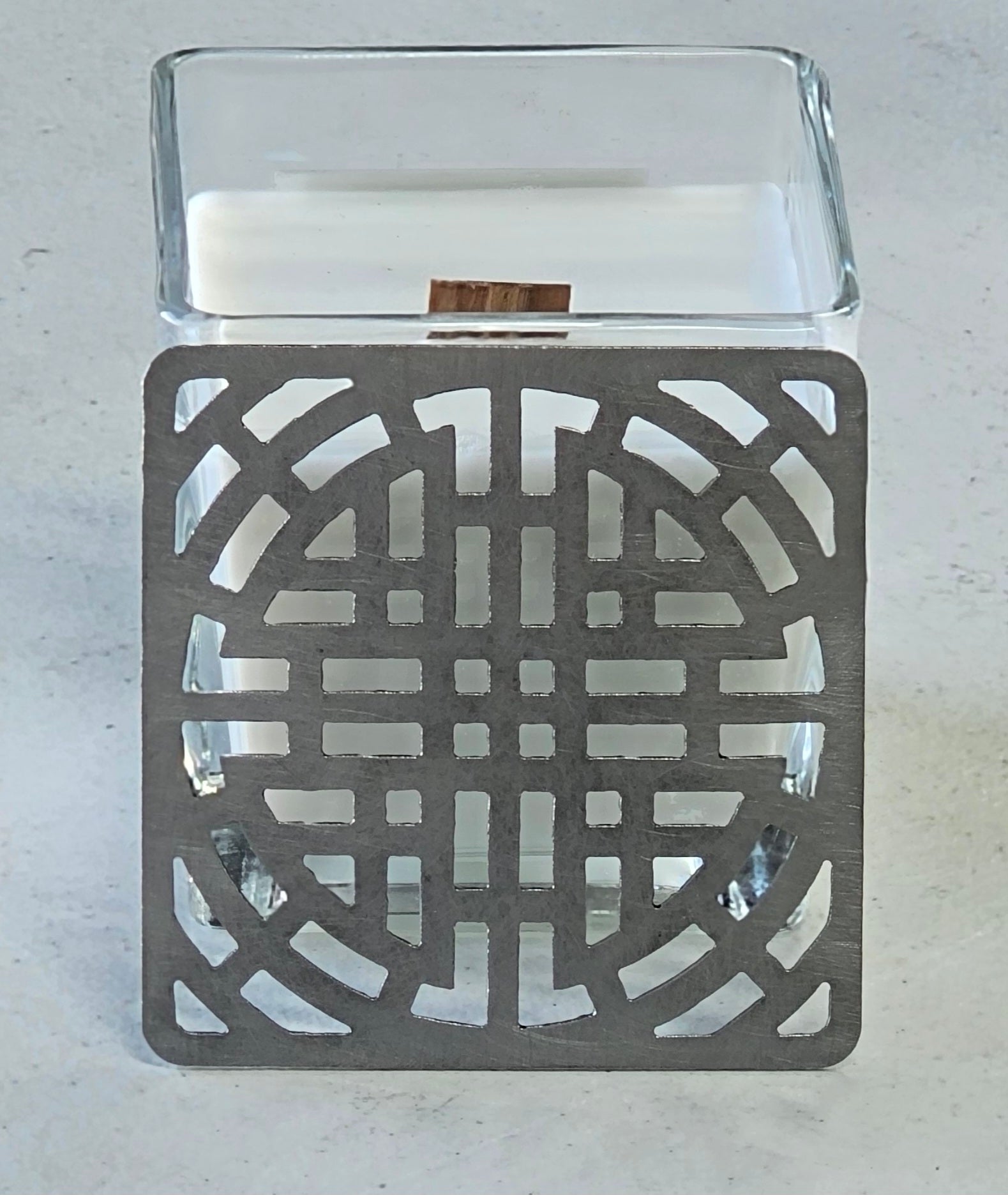 geometric candle topper metal decorative lid