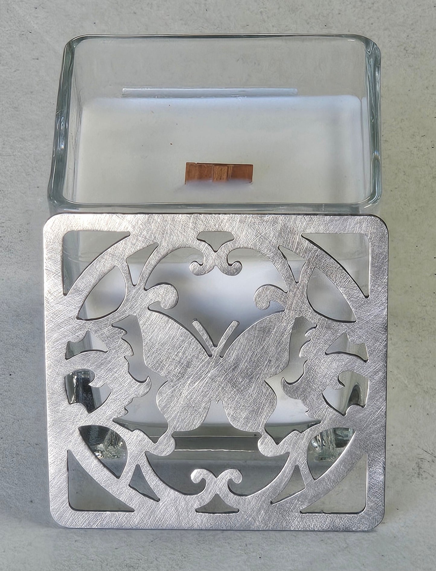 butterfly candle topper metal square lid decorative candle cover