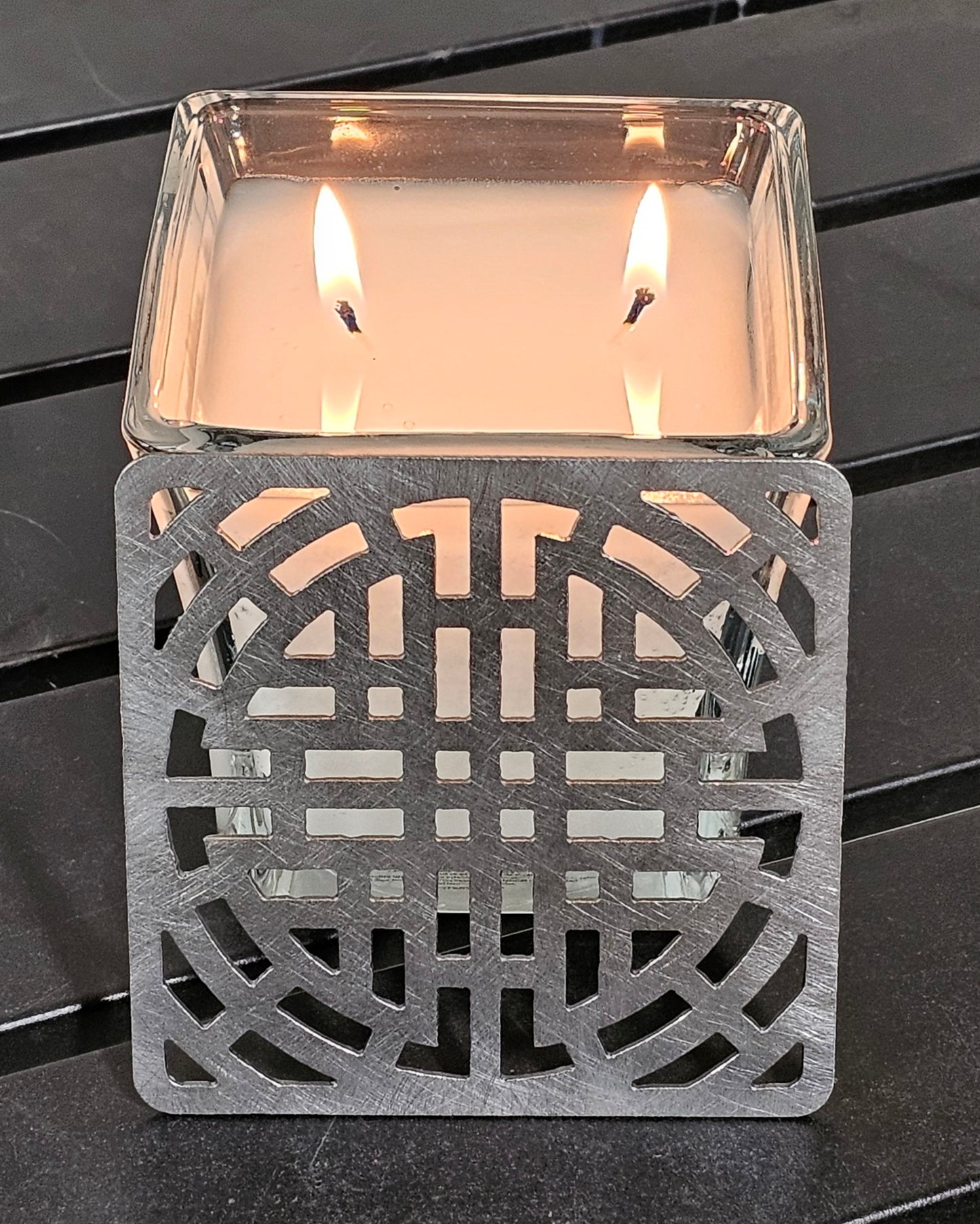 geometric candle topper metal decorative lid