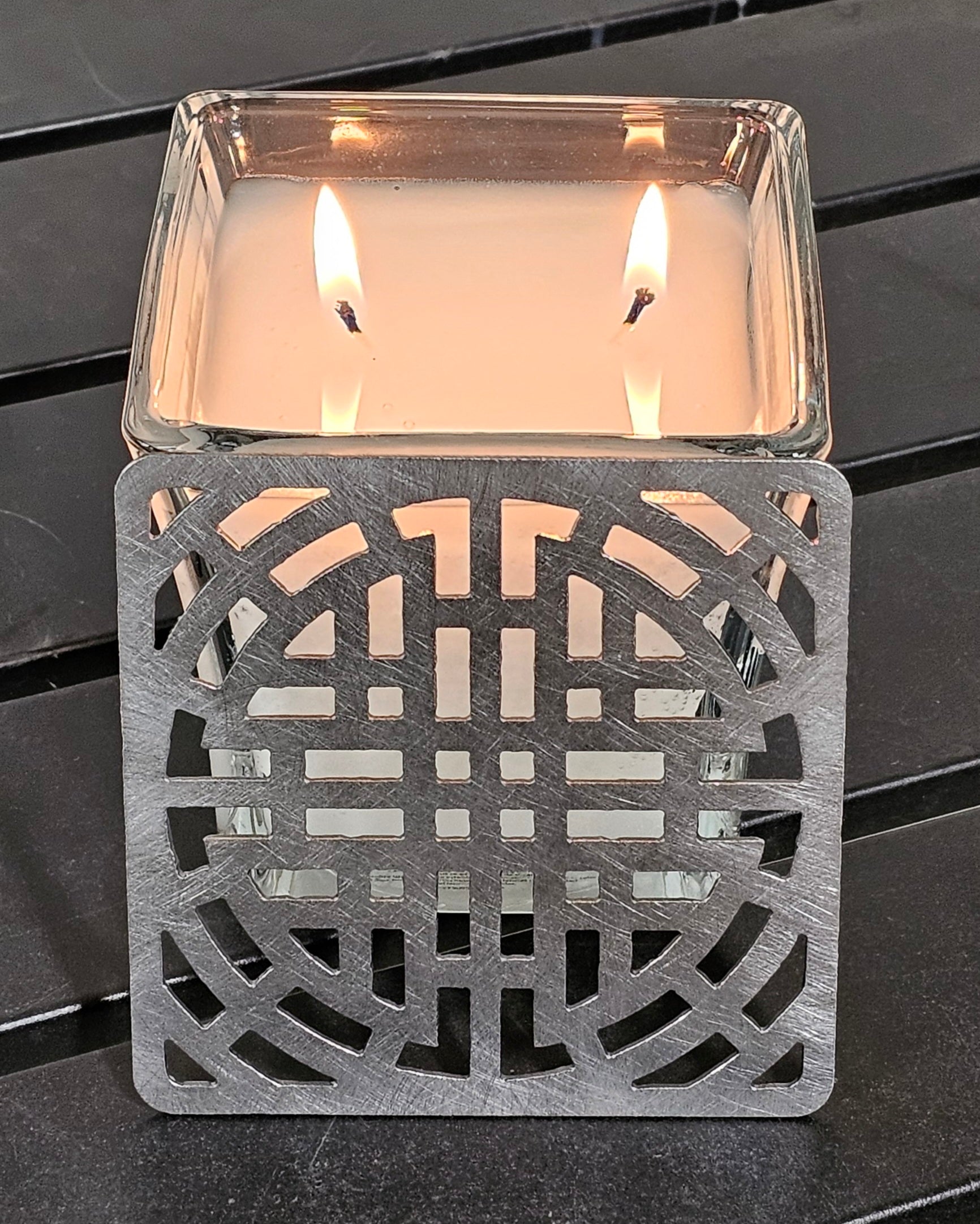 geometric candle topper metal decorative lid