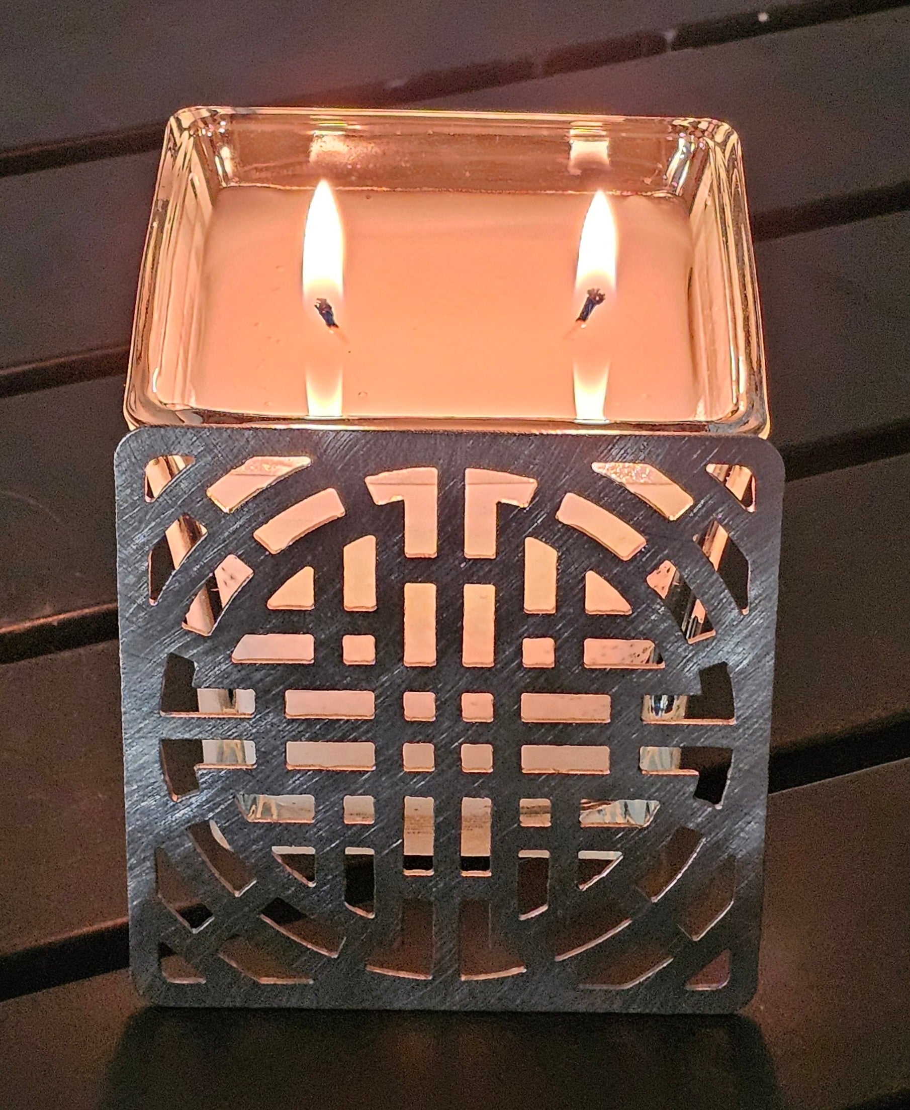 geometric candle topper metal decorative lid