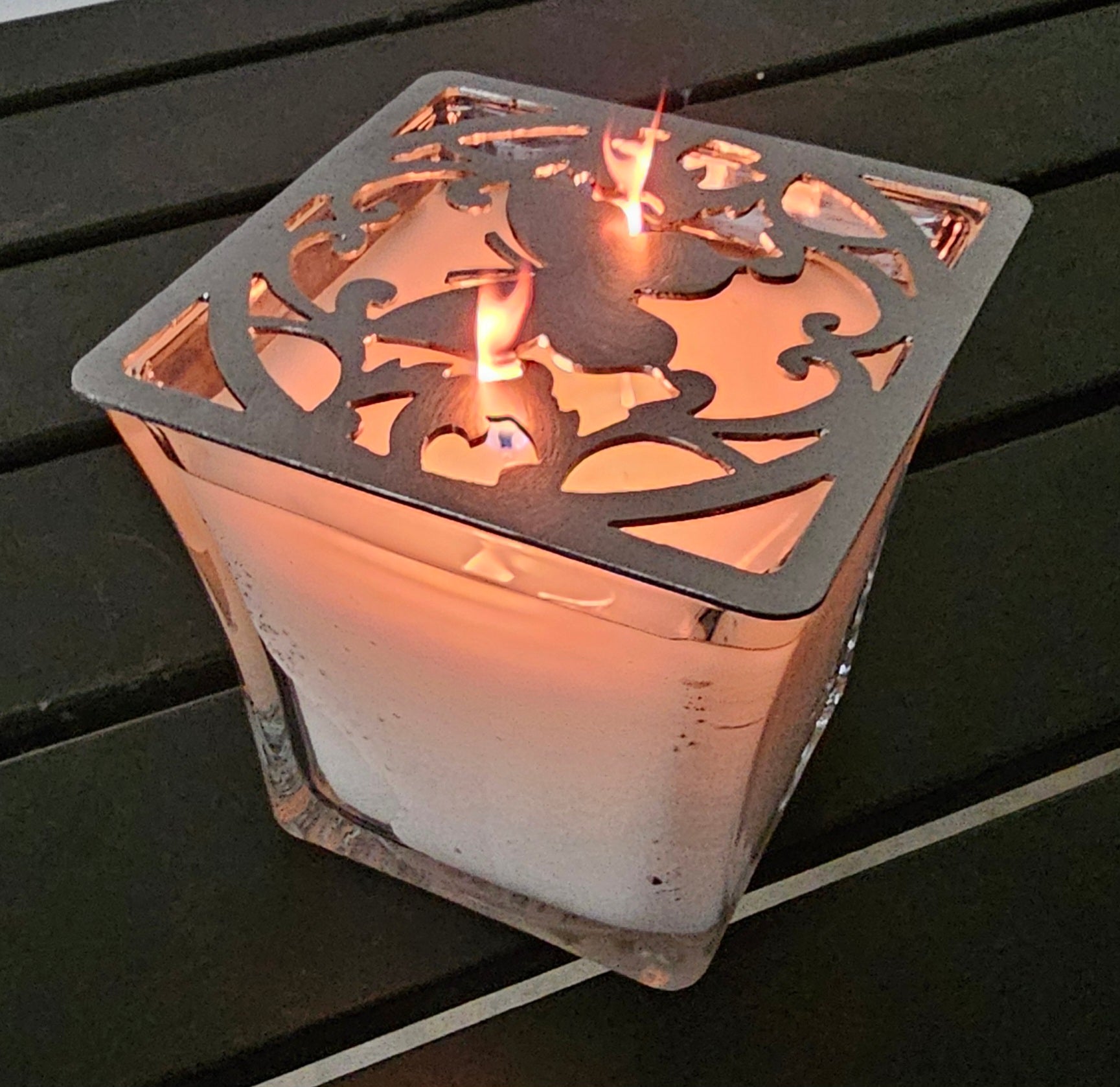 butterfly candle topper metal square lid decorative candle cover