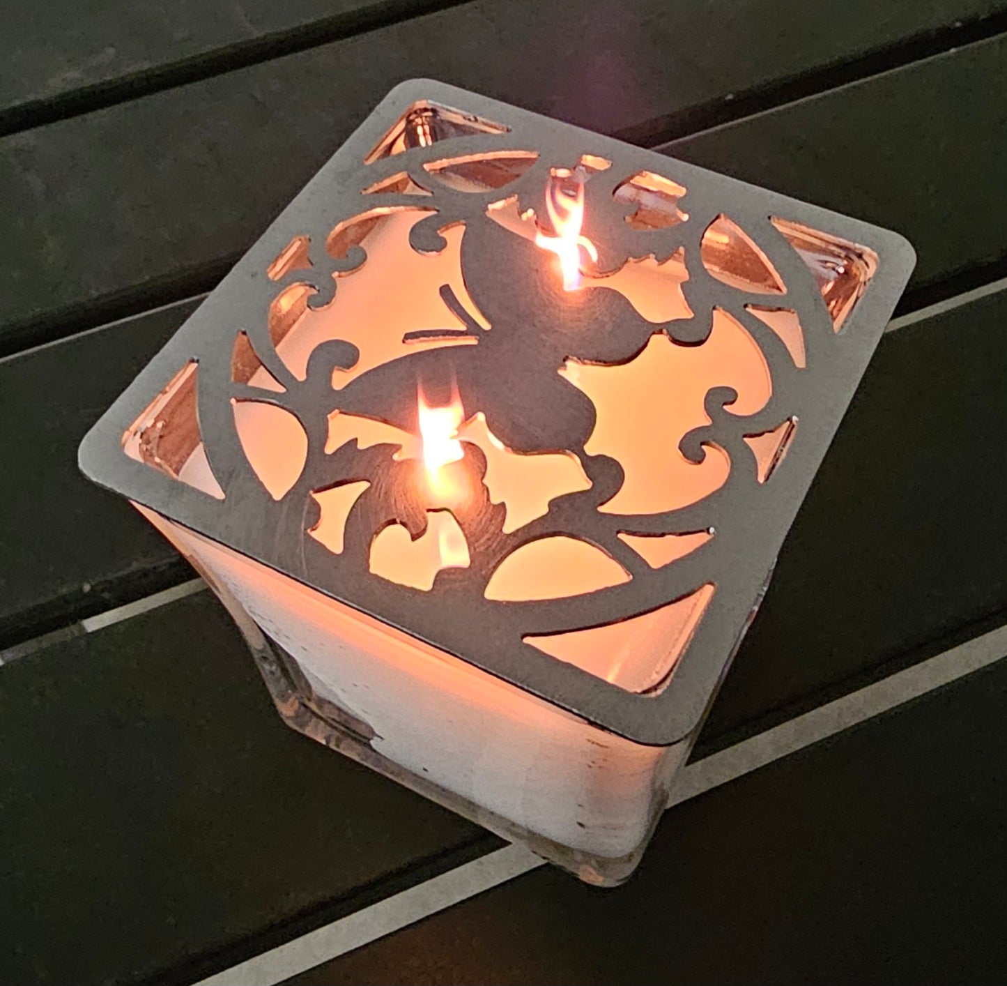 butterfly candle topper metal square lid decorative candle cover