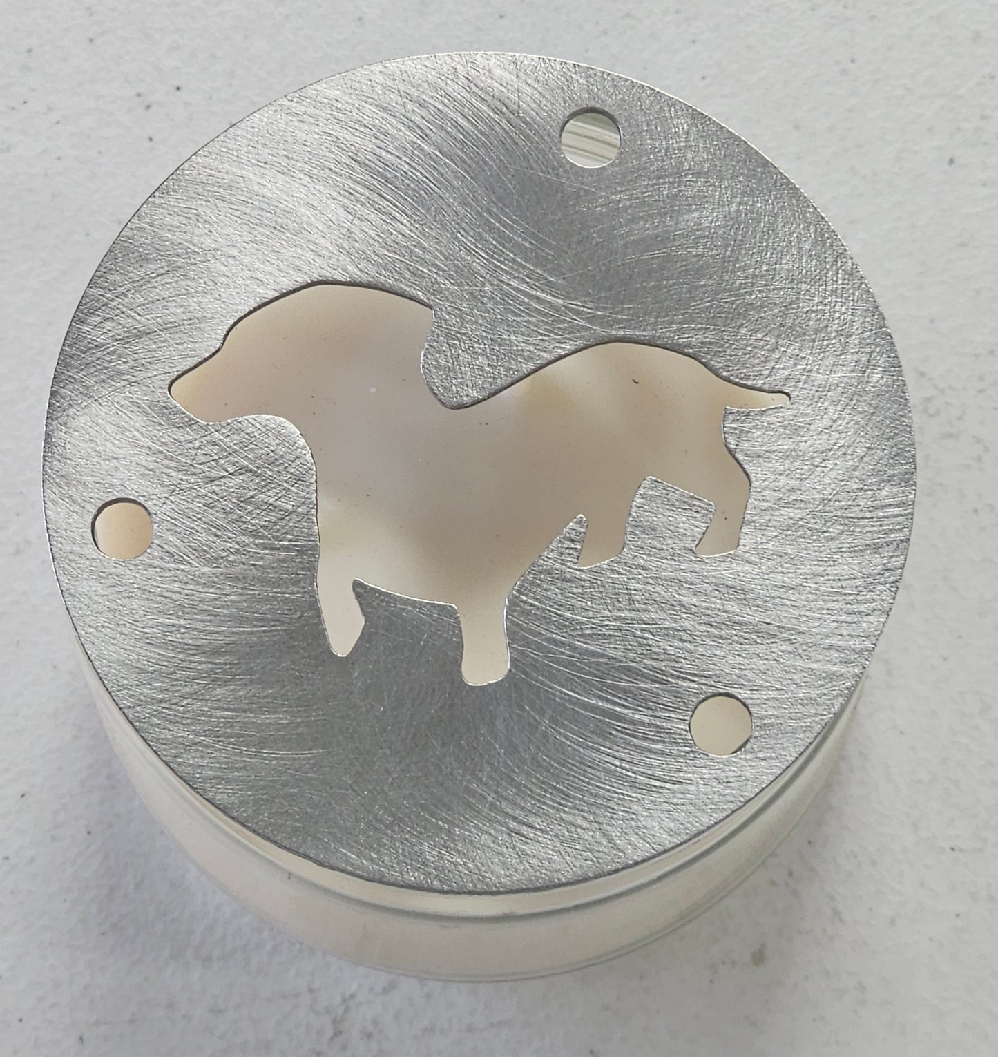 Weenie Dog Candle Topper – Dachshund Metal Candle Lid, Dog Lover Gift, Decorative Candle Accessory