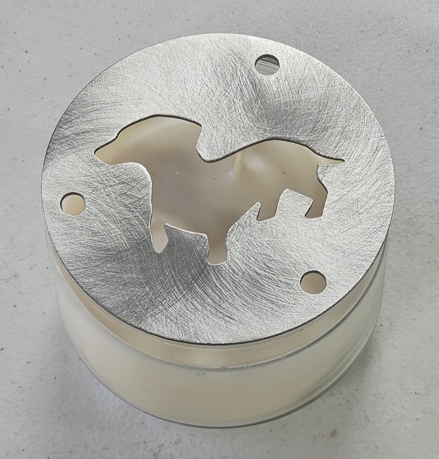 Weenie Dog Candle Topper – Dachshund Metal Candle Lid, Dog Lover Gift, Decorative Candle Accessory