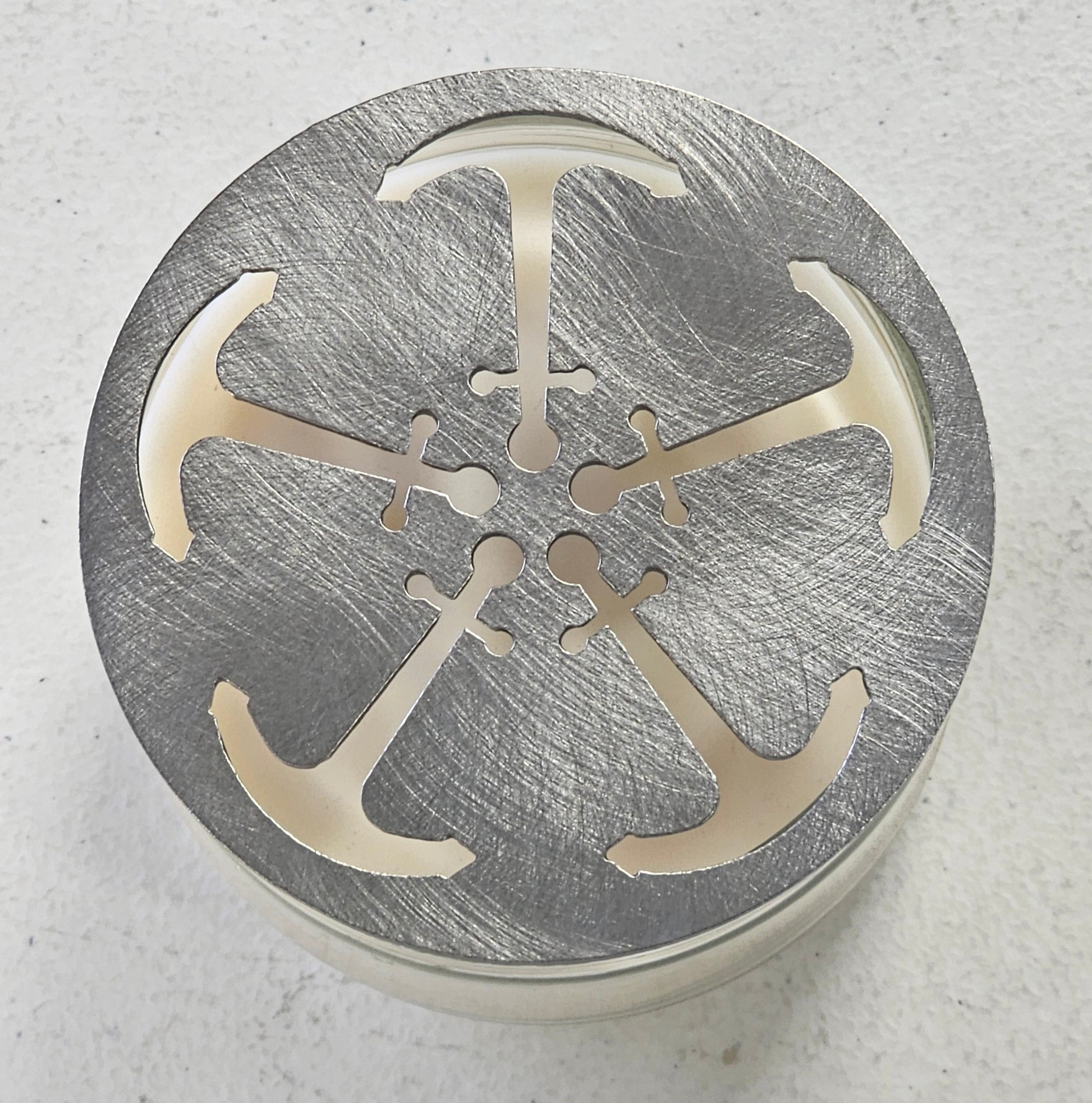 Nautical anchor candle topper on jar candle coastal beach decor