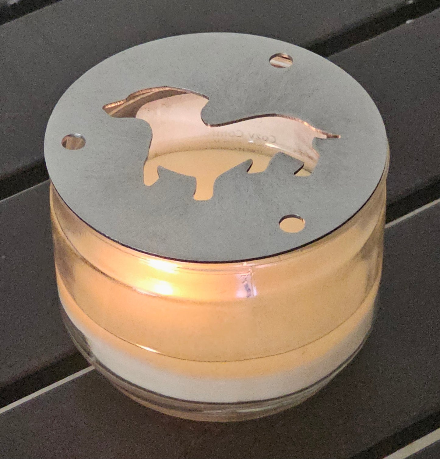 Weenie Dog Candle Topper – Dachshund Metal Candle Lid, Dog Lover Gift, Decorative Candle Accessory