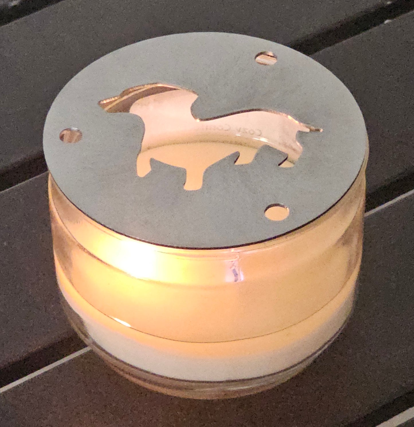 Weenie Dog Candle Topper – Dachshund Metal Candle Lid, Dog Lover Gift, Decorative Candle Accessory