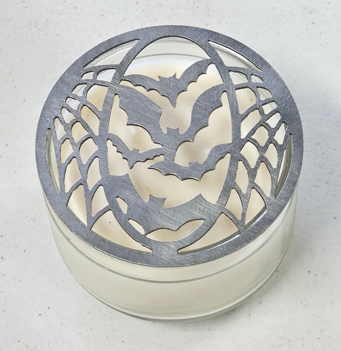 Twilight Bats Candle Topper – Bat Candle Lid for Even Burn – Prevents Tunneling – Gothic Halloween Candle Cover