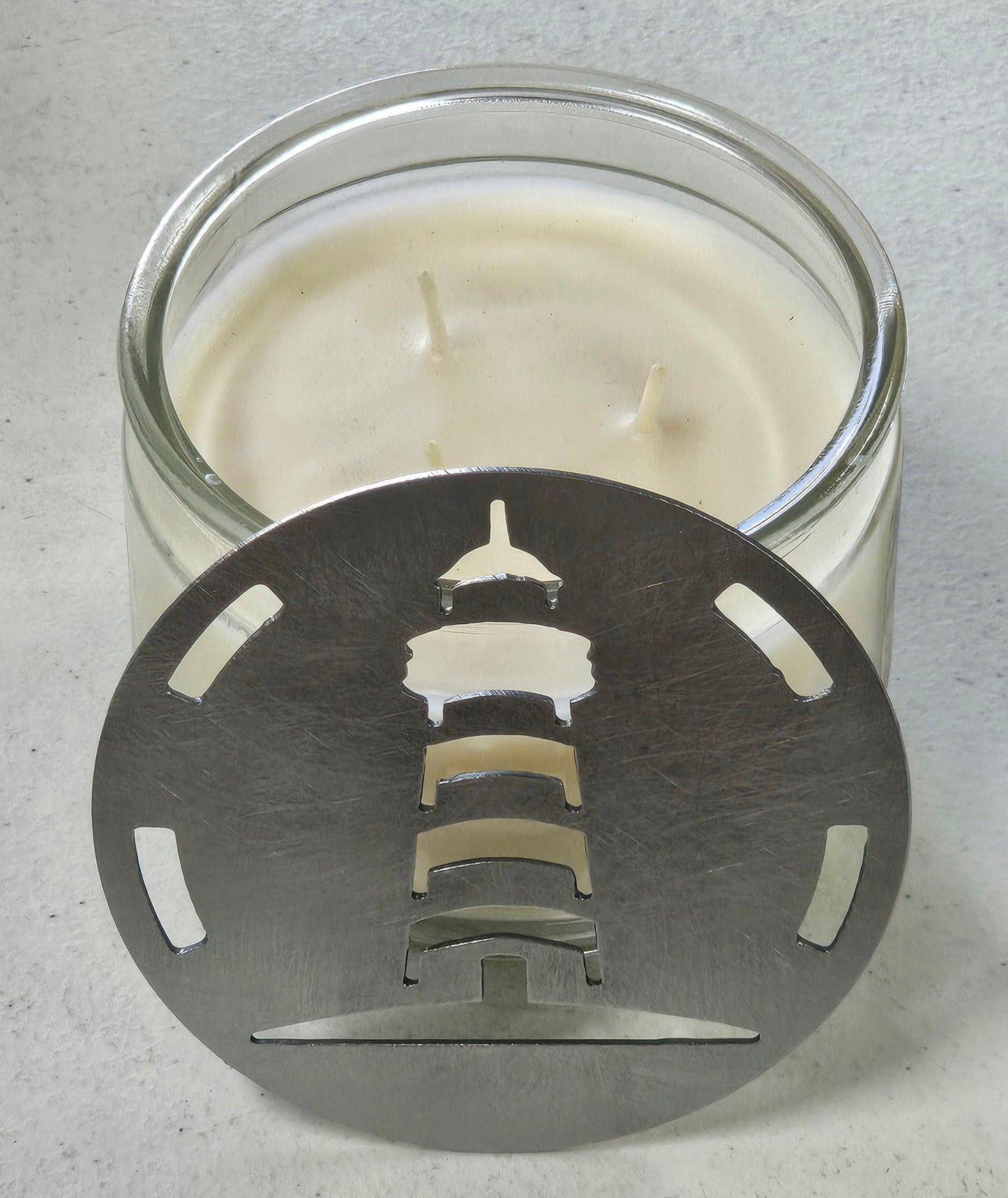 Coastal decor candle accessory lighthouse design