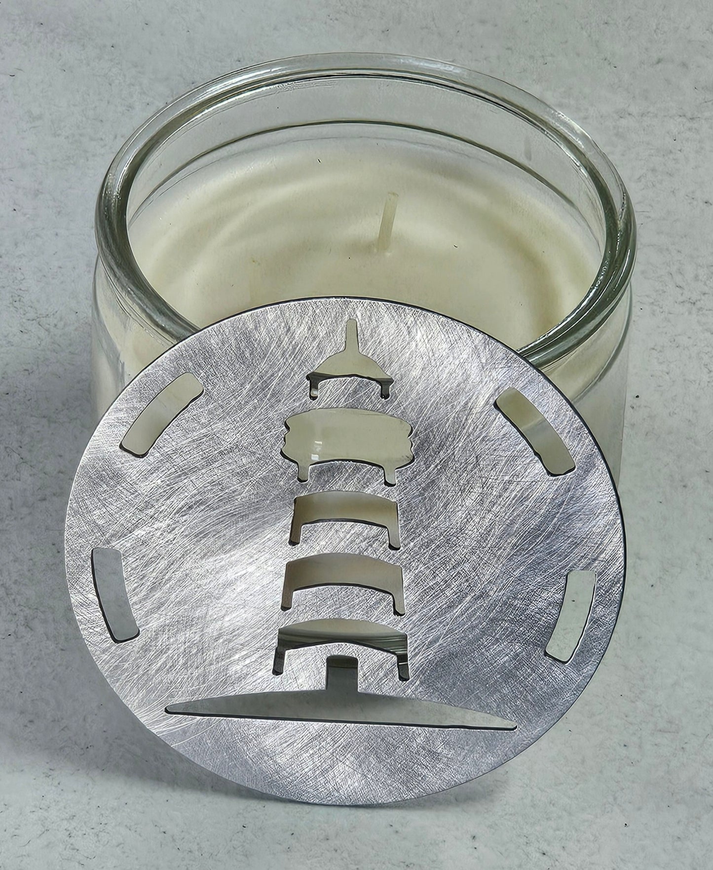 Coastal decor candle accessory lighthouse design