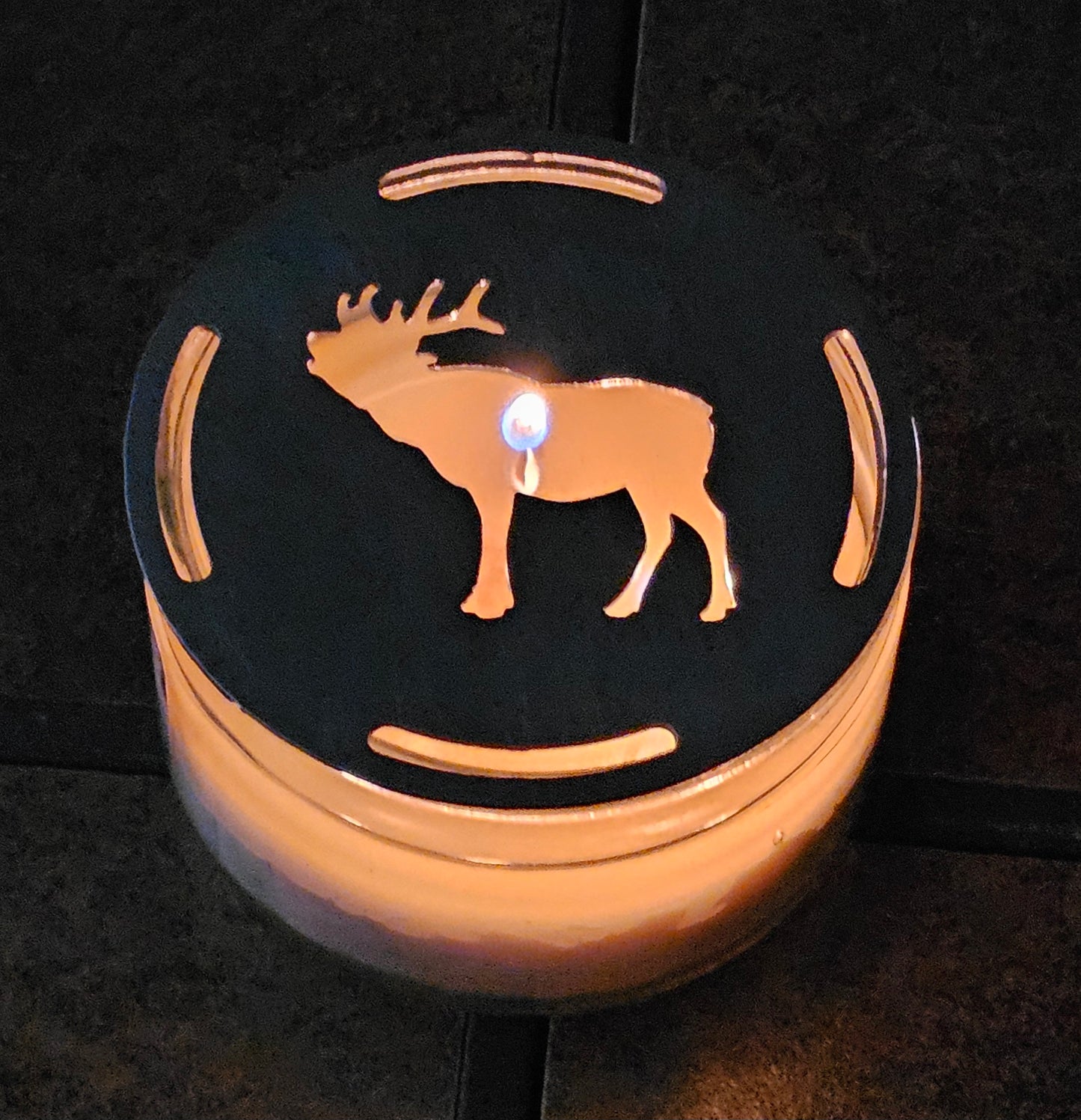 Elk Candle Topper for Jar Candles | Rustic Cabin Decor Accessory
